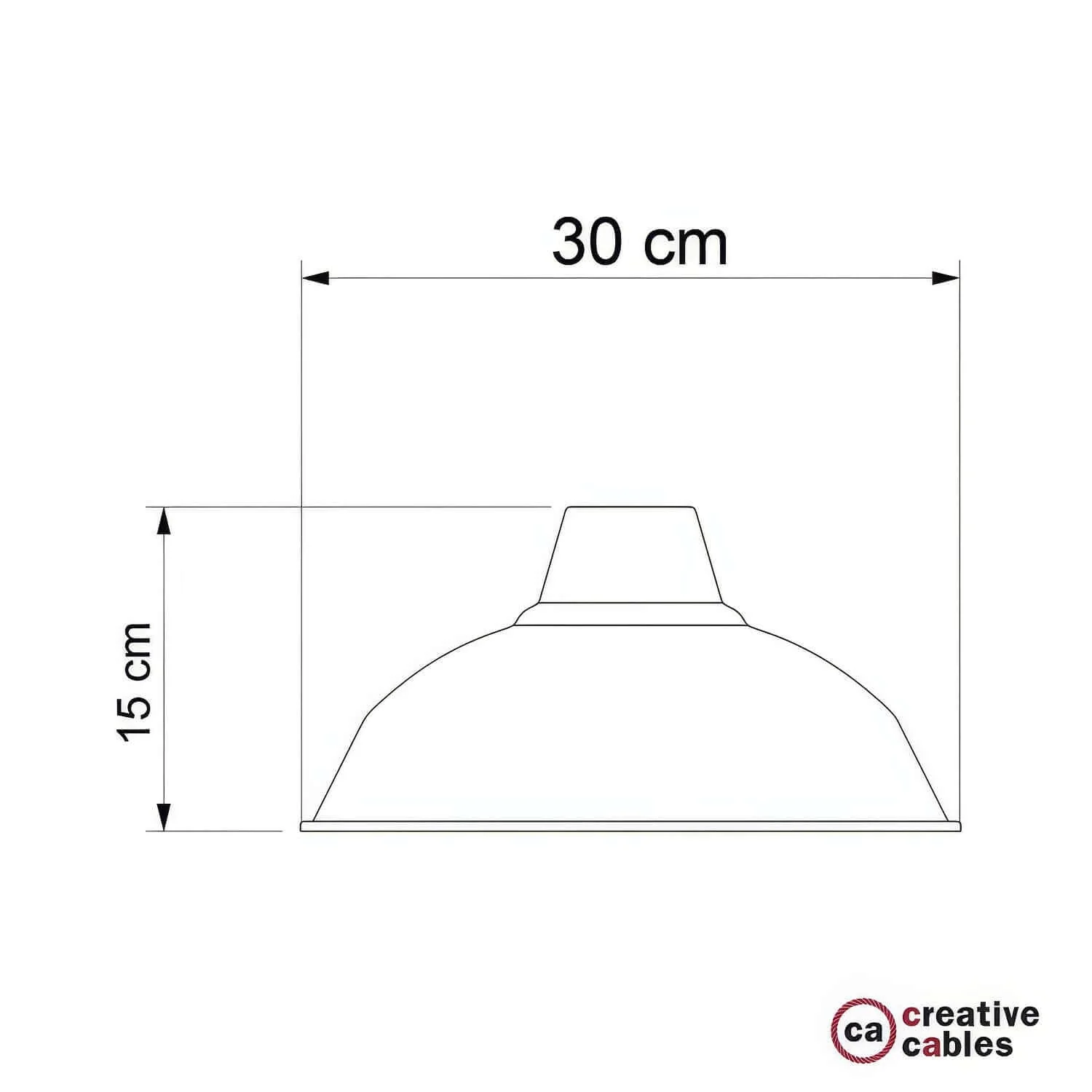 Paralume Bistrot in metallo smaltato con attacco E27, diametro 30 cm - Bianco - Image 4
