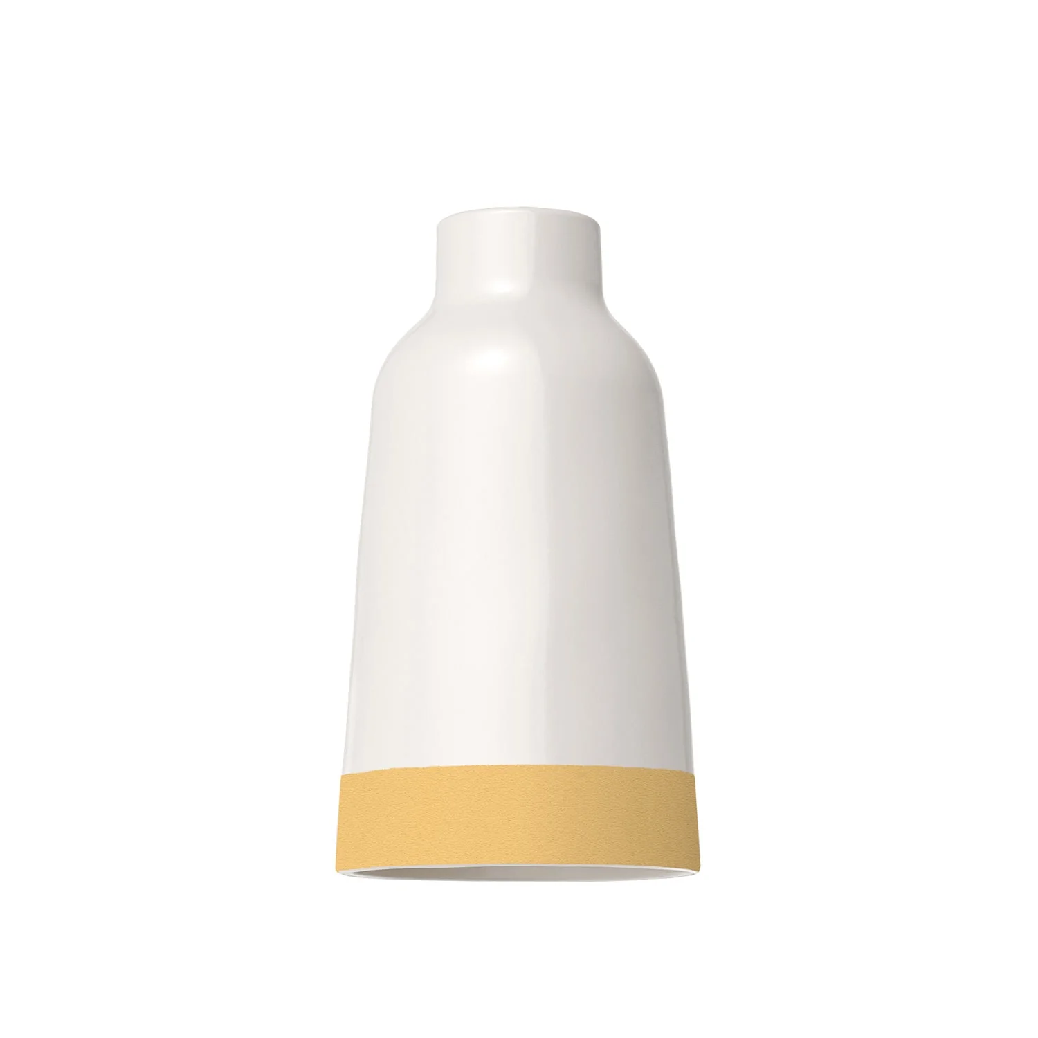 Paralume Bottiglia bicolore in ceramica Bianco e Giallo, collezione Materia - Made in Italy - Image 4