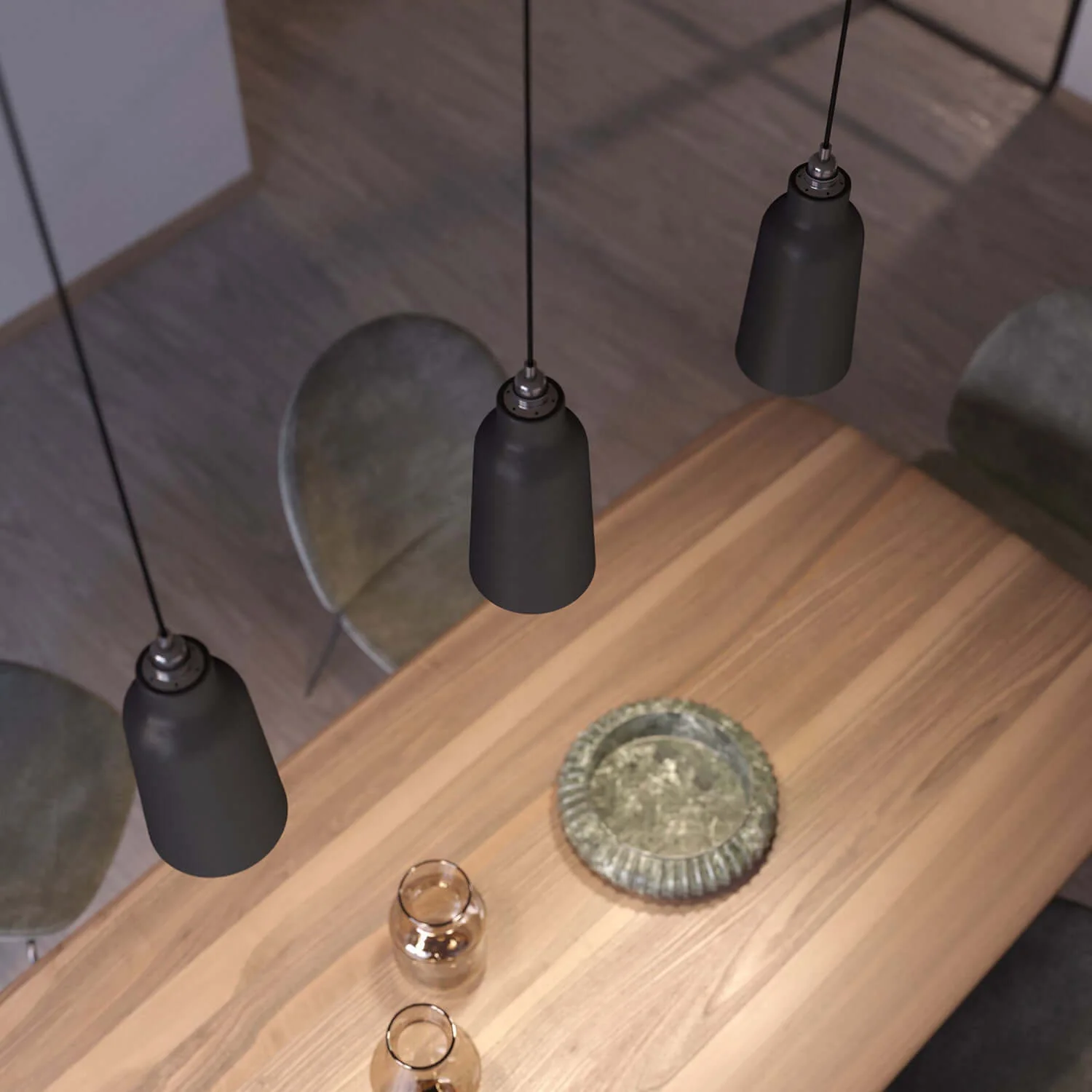 Paralume Bottiglia in ceramica, collezione Materia - Made in Italy - Lavagna - Image 3