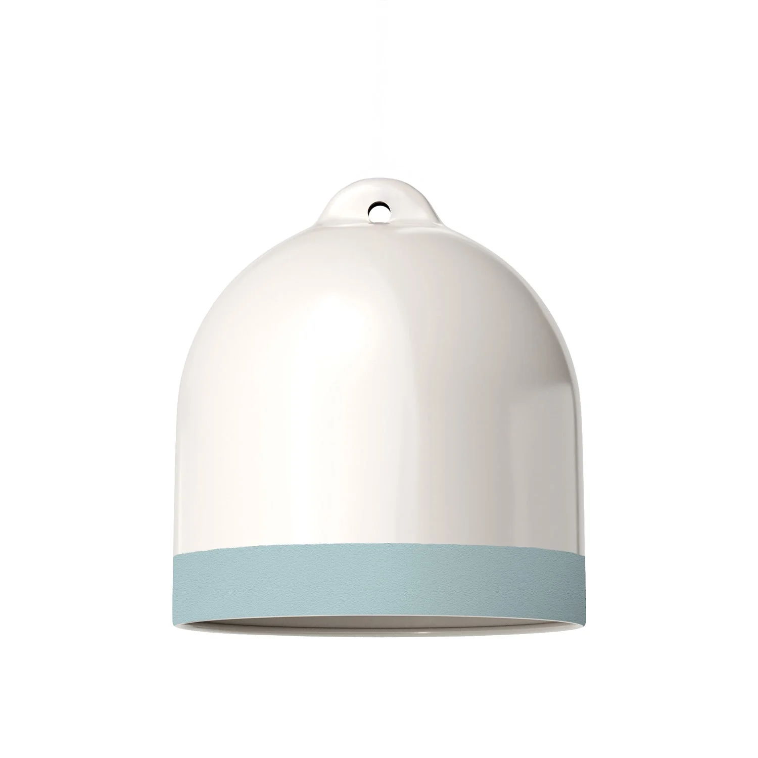 Paralume Campana M bicolore in ceramica Bianco e Azzurro, collezione Materia - Made in Italy - Image 3