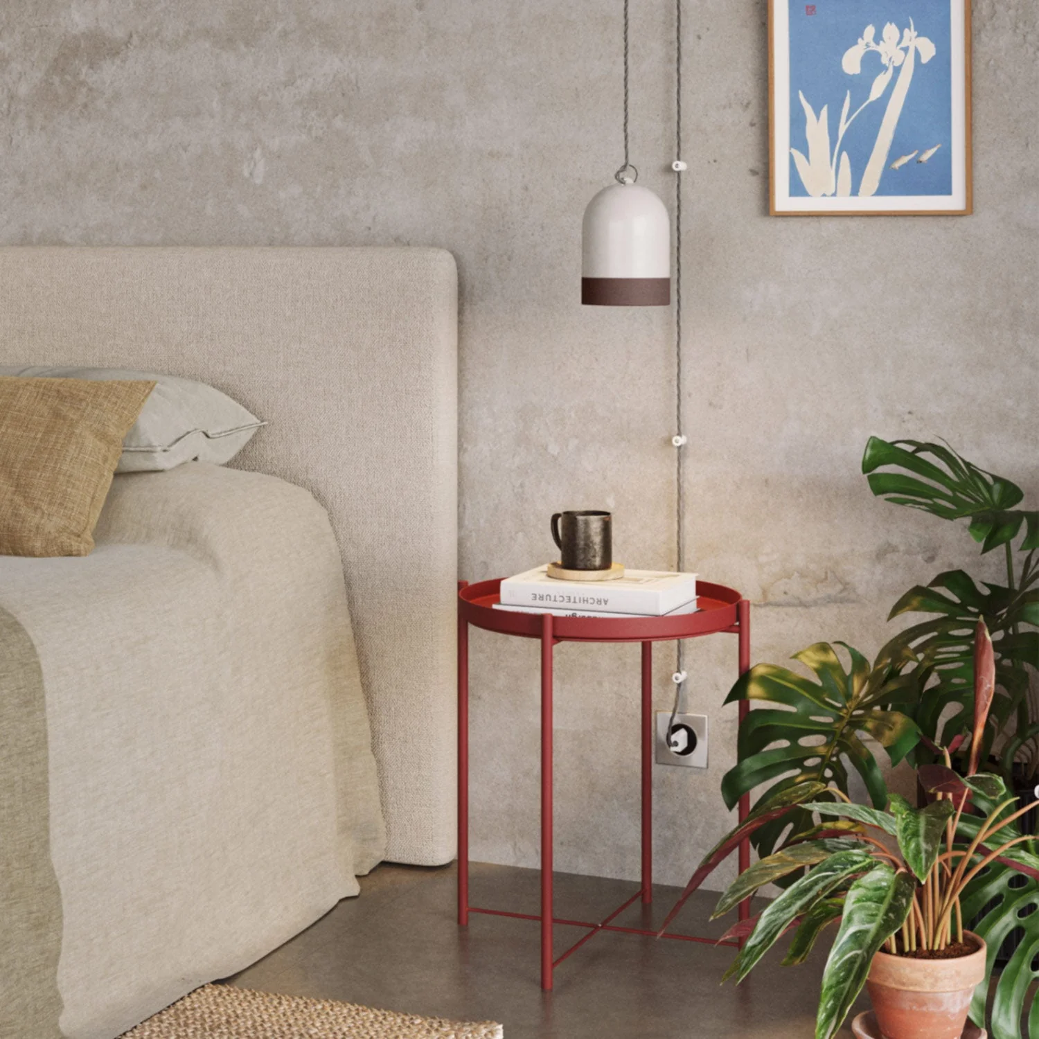 Paralume Campana Mini XS bicolore in ceramica Bianco e Marrone, collezione Materia - Made in Italy - Image 2