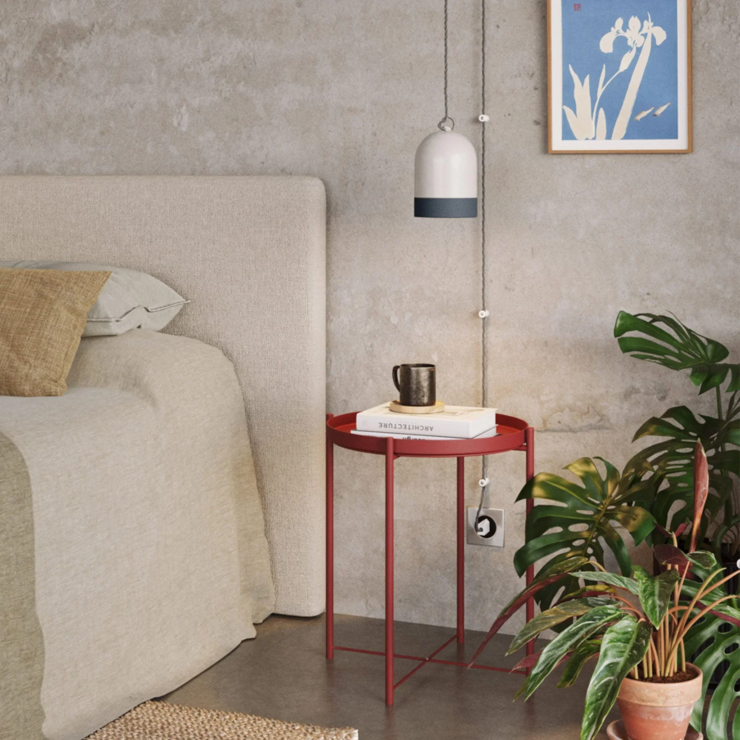 Paralume Campana Mini XS bicolore in ceramica Bianco e Petrolio, collezione Materia - Made in Italy - Image 2