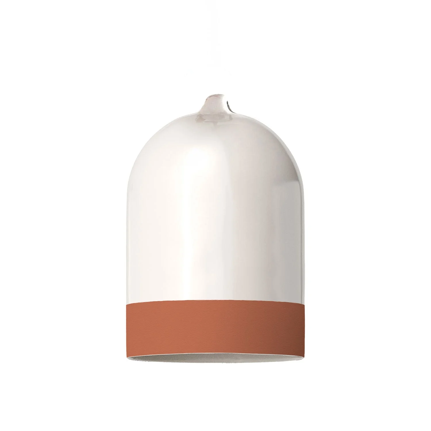 Paralume Campana Mini XS bicolore in ceramica Bianco e Terracotta, collezione Materia - Made in Italy - Image 3