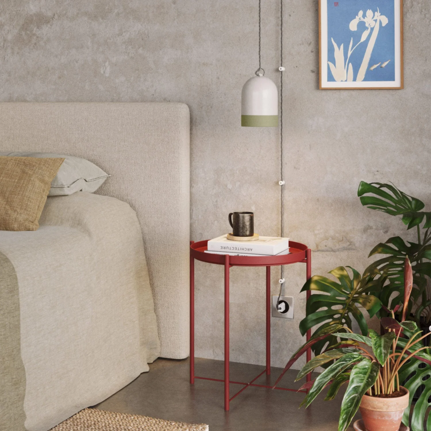 Paralume Campana Mini XS bicolore in ceramica Bianco e Verde salvia, collezione Materia - Made in Italy - Image 2