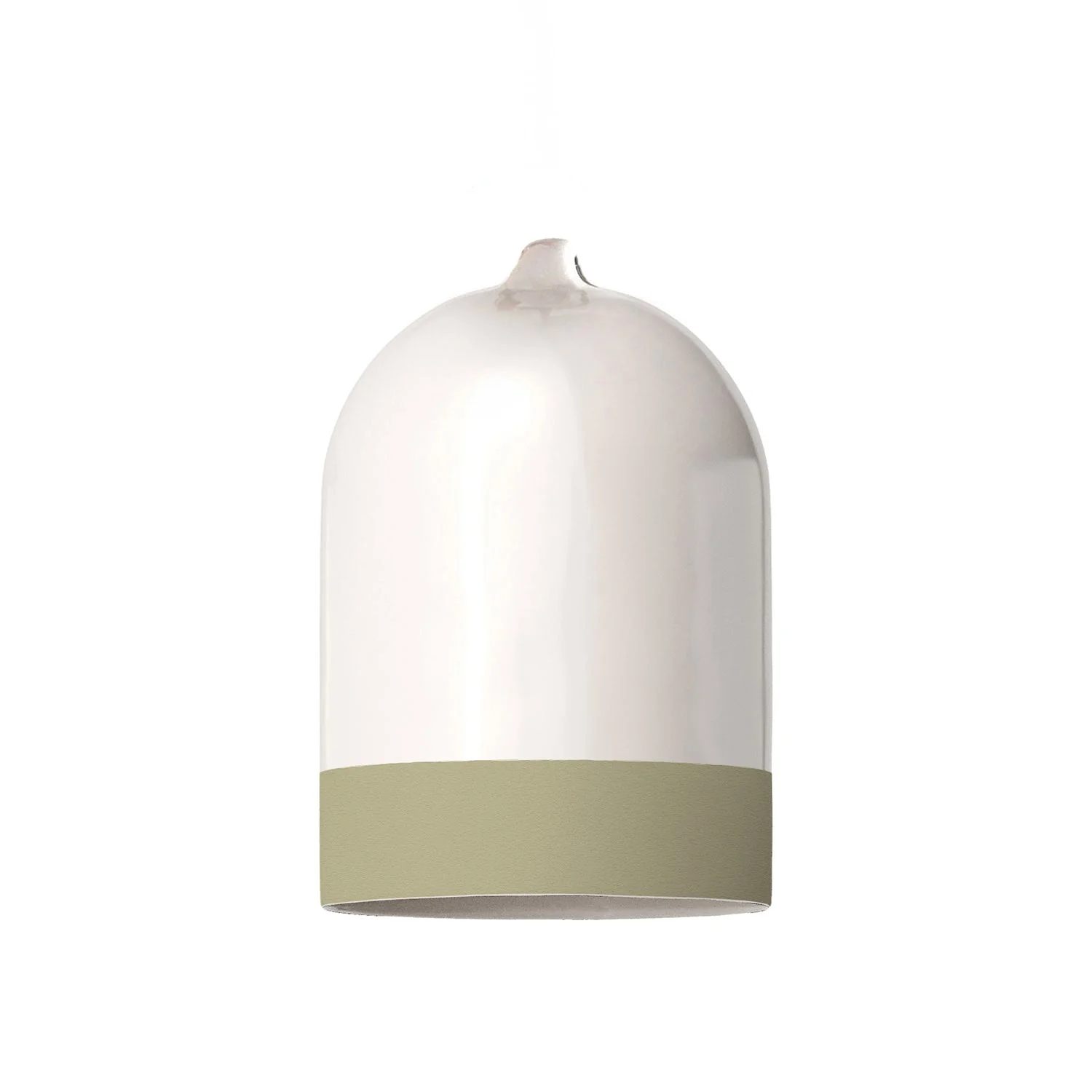 Paralume Campana Mini XS bicolore in ceramica Bianco e Verde salvia, collezione Materia - Made in Italy - Image 3