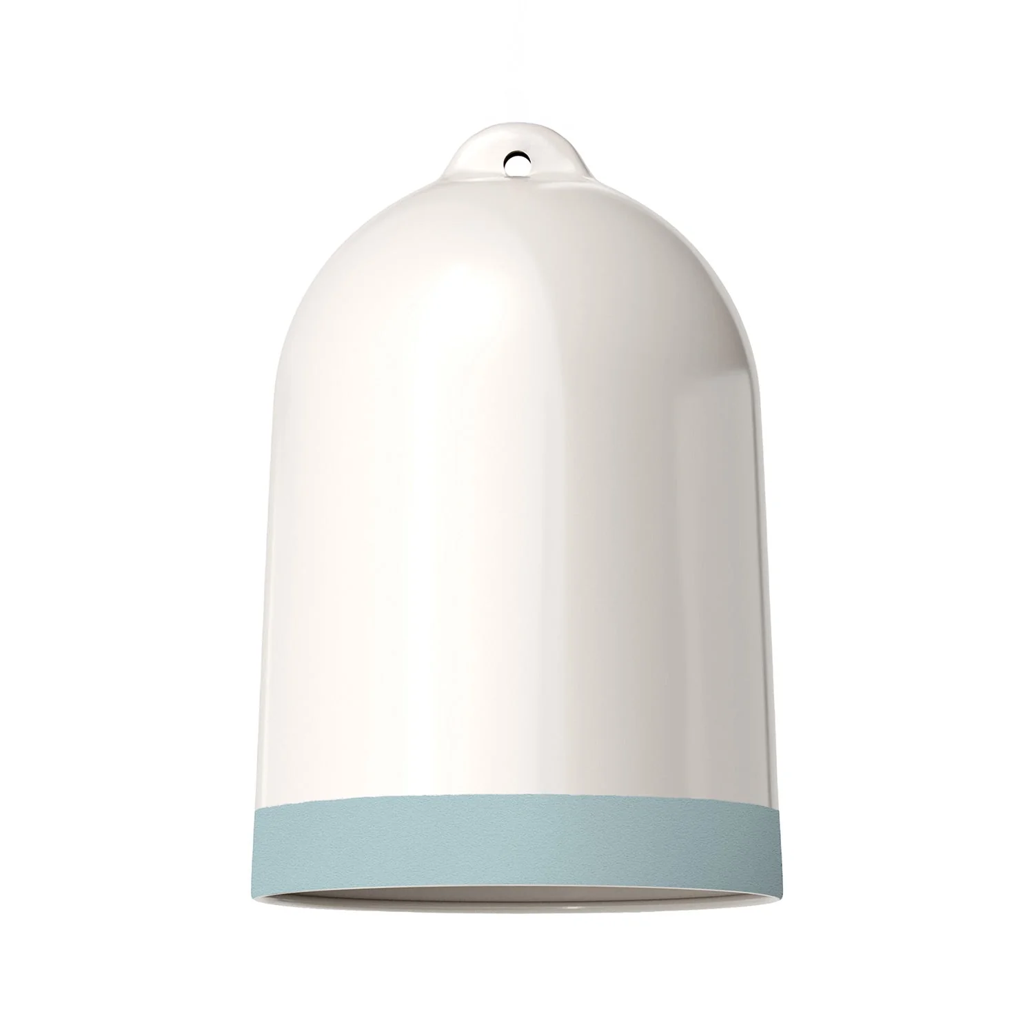 Paralume Campana XL bicolore in ceramica Bianco e Azzurro, collezione Materia - Made in Italy - Image 3