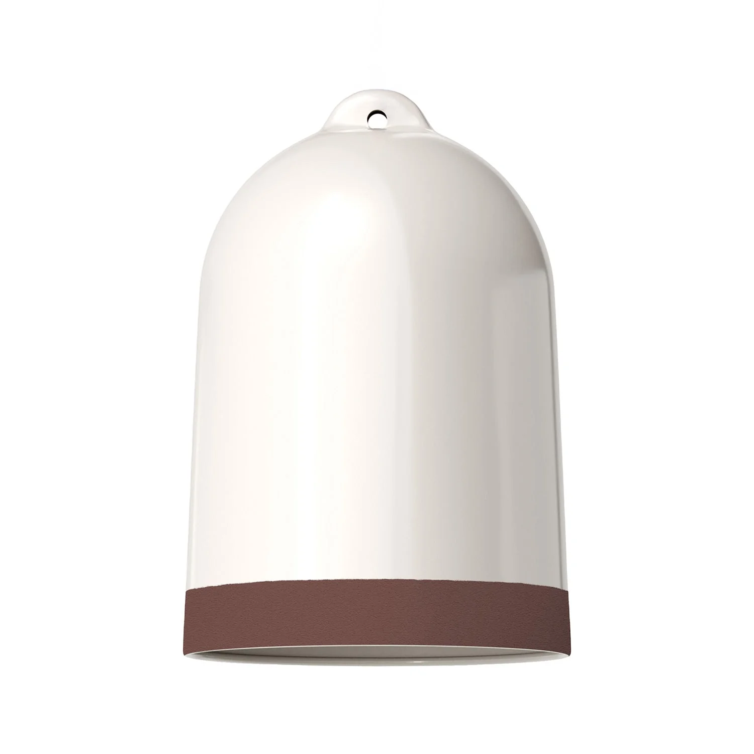 Paralume Campana XL bicolore in ceramica Bianco e Marrone, collezione Materia - Made in Italy - Image 3
