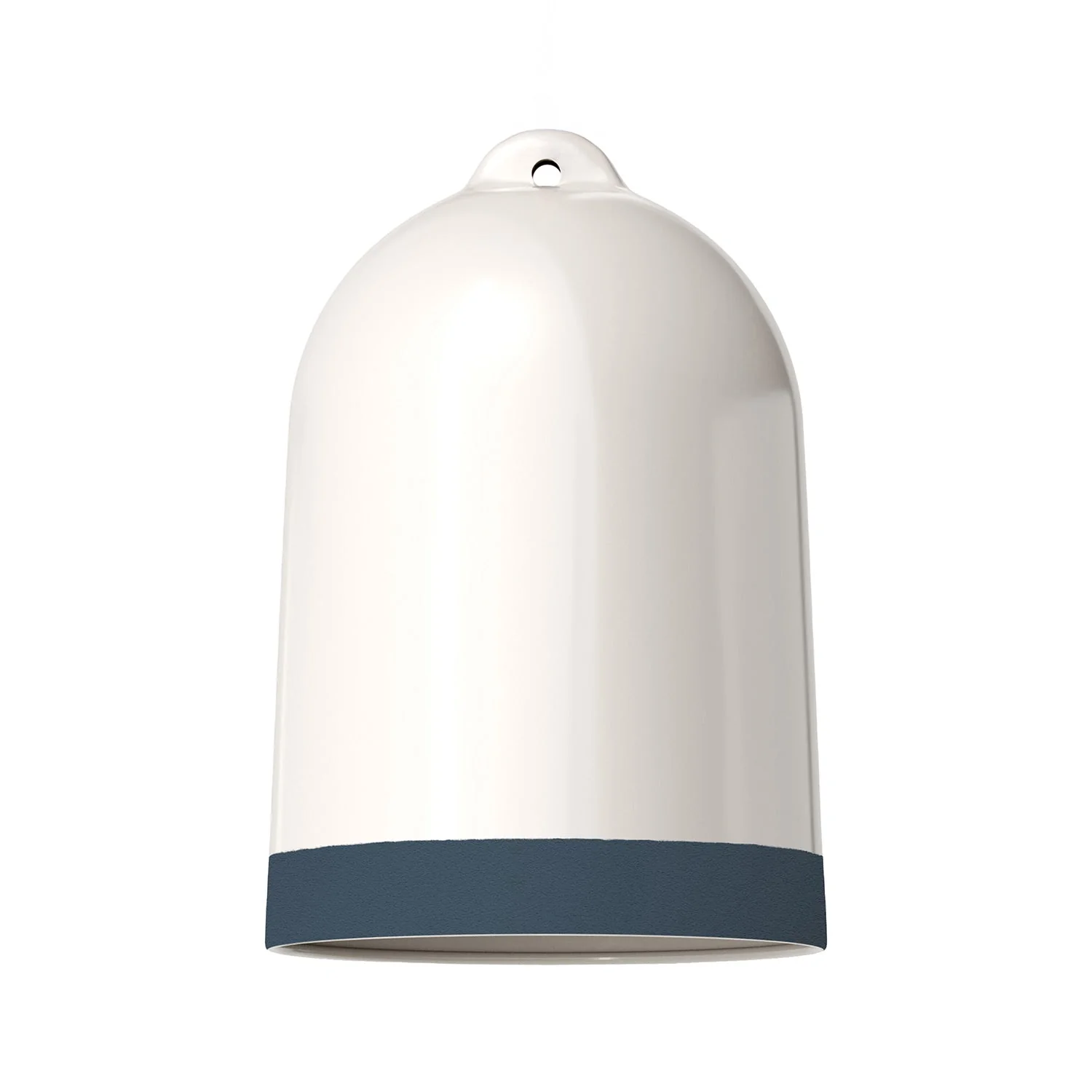 Paralume Campana XL bicolore in ceramica Bianco e Petrolio, collezione Materia - Made in Italy - Image 3