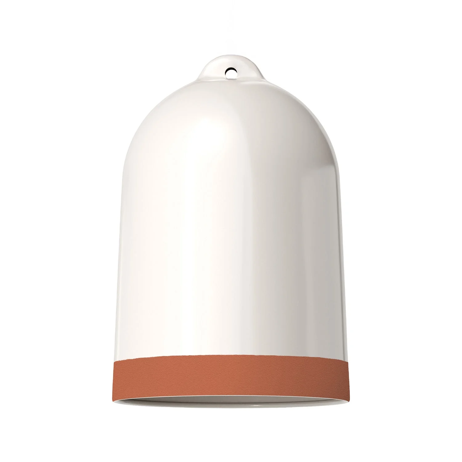 Paralume Campana XL bicolore in ceramica Bianco e Terracotta, collezione Materia - Made in Italy - Image 3