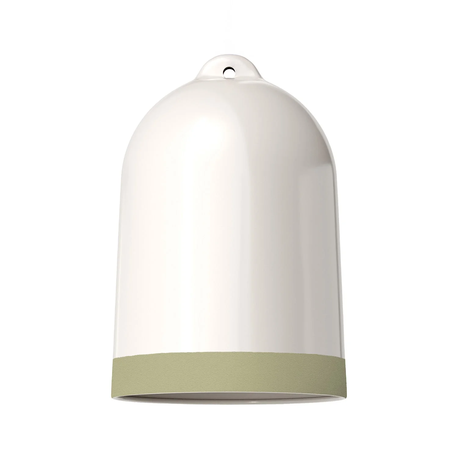 Paralume Campana XL bicolore in ceramica Bianco e Verde salvia, collezione Materia - Made in Italy - Image 3
