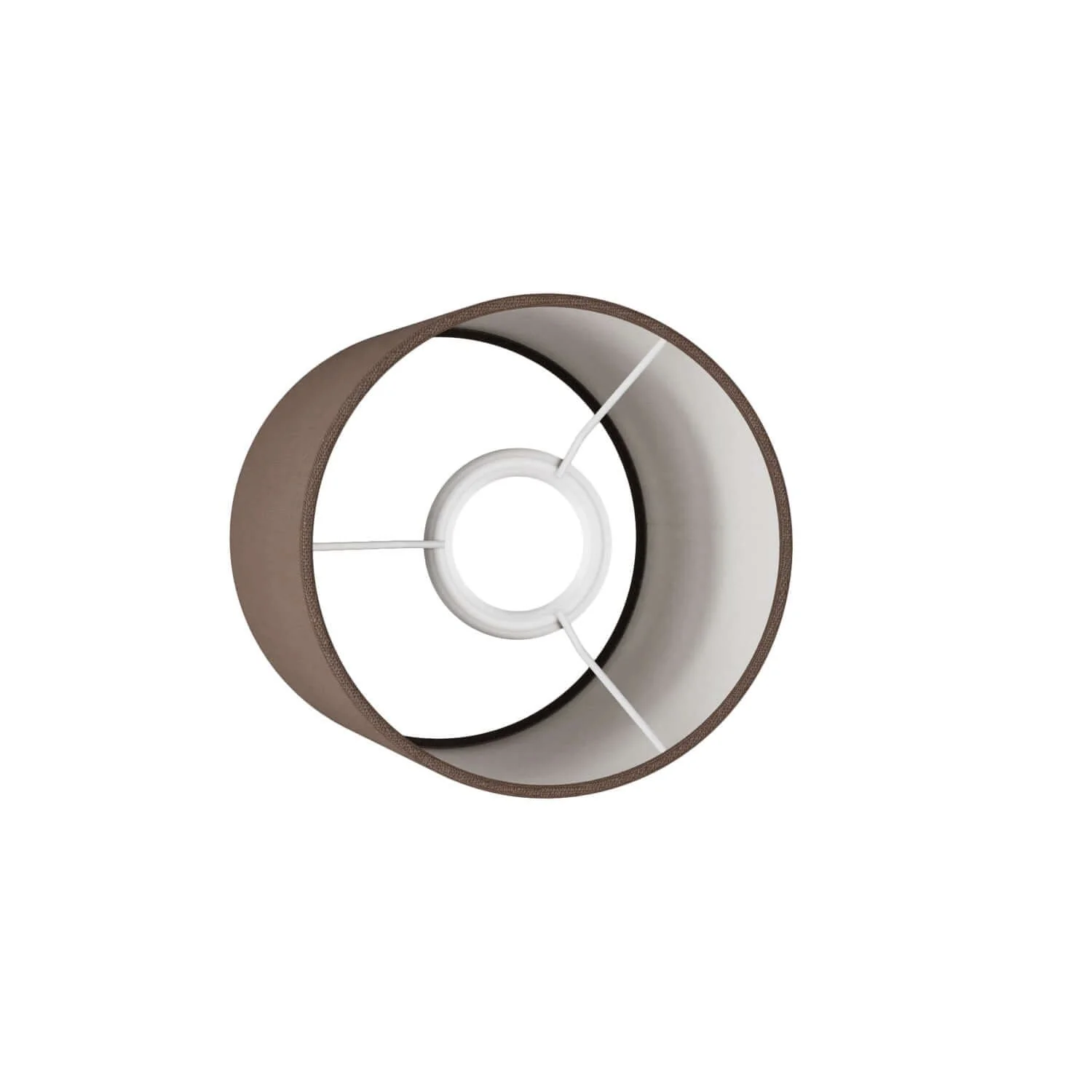 Paralume Cilindro in tessuto con attacco E27 - 100% Made in Italy - Camelot marrone - Image 3