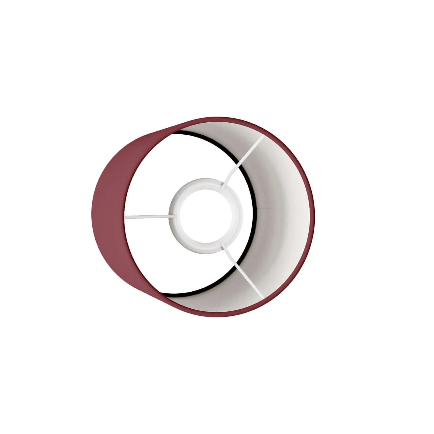 Paralume Cilindro in tessuto con attacco E27 - 100% Made in Italy - Teletta bordeaux - Image 3