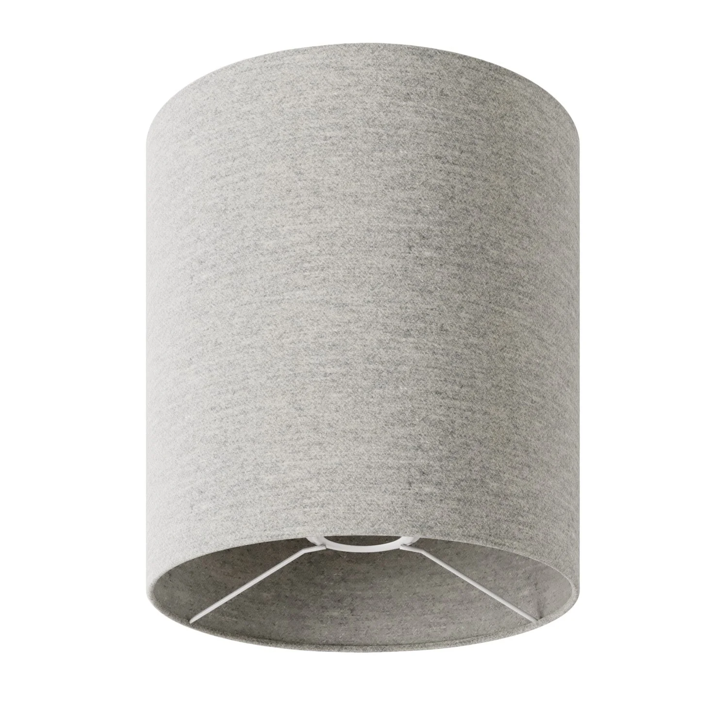 Paralume Cilindro M in tessuto con attacco E27 - Made in Italy - Lana Grigio Chiaro