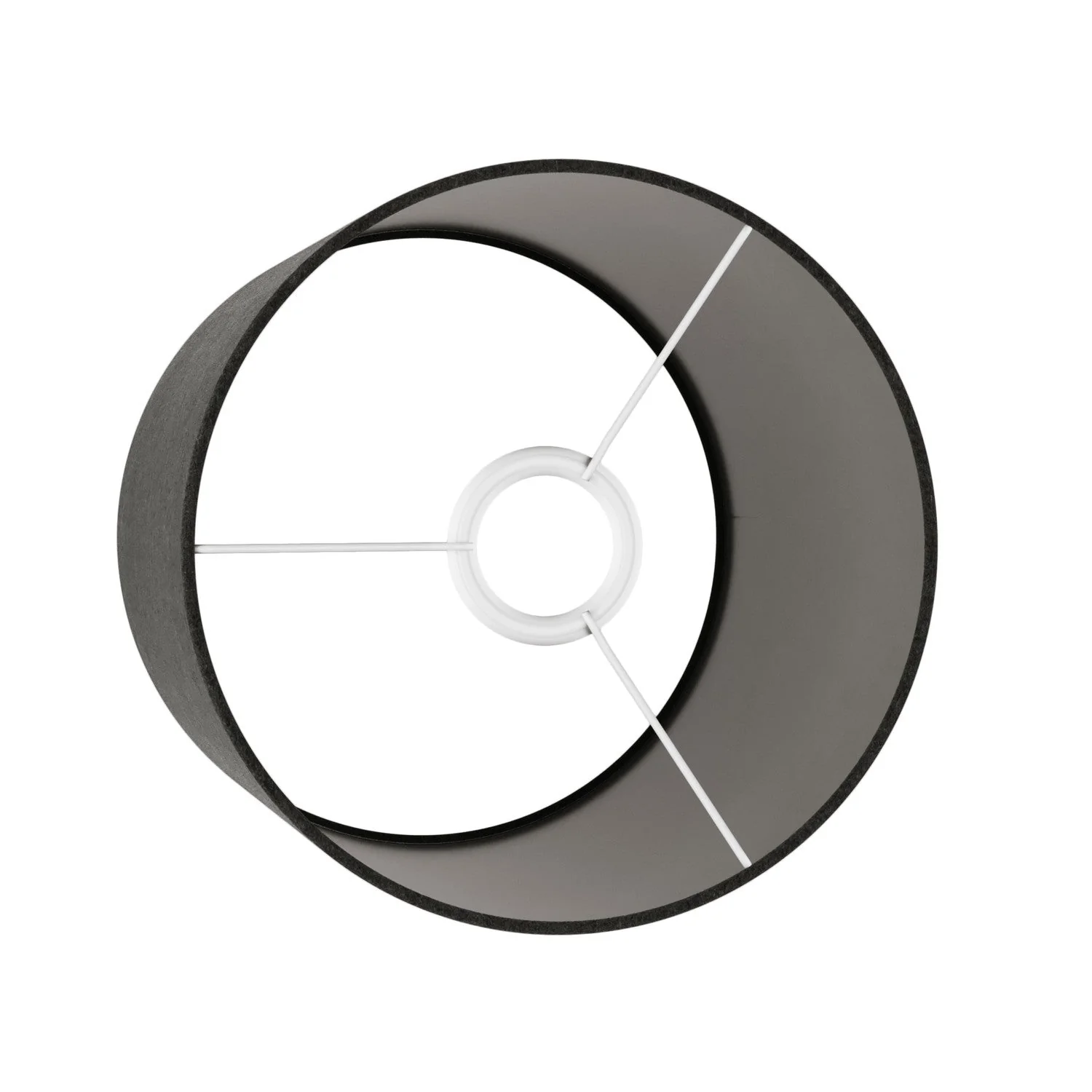 Paralume Cilindro M in tessuto con attacco E27 - Made in Italy - Lana grigio scura - Image 3
