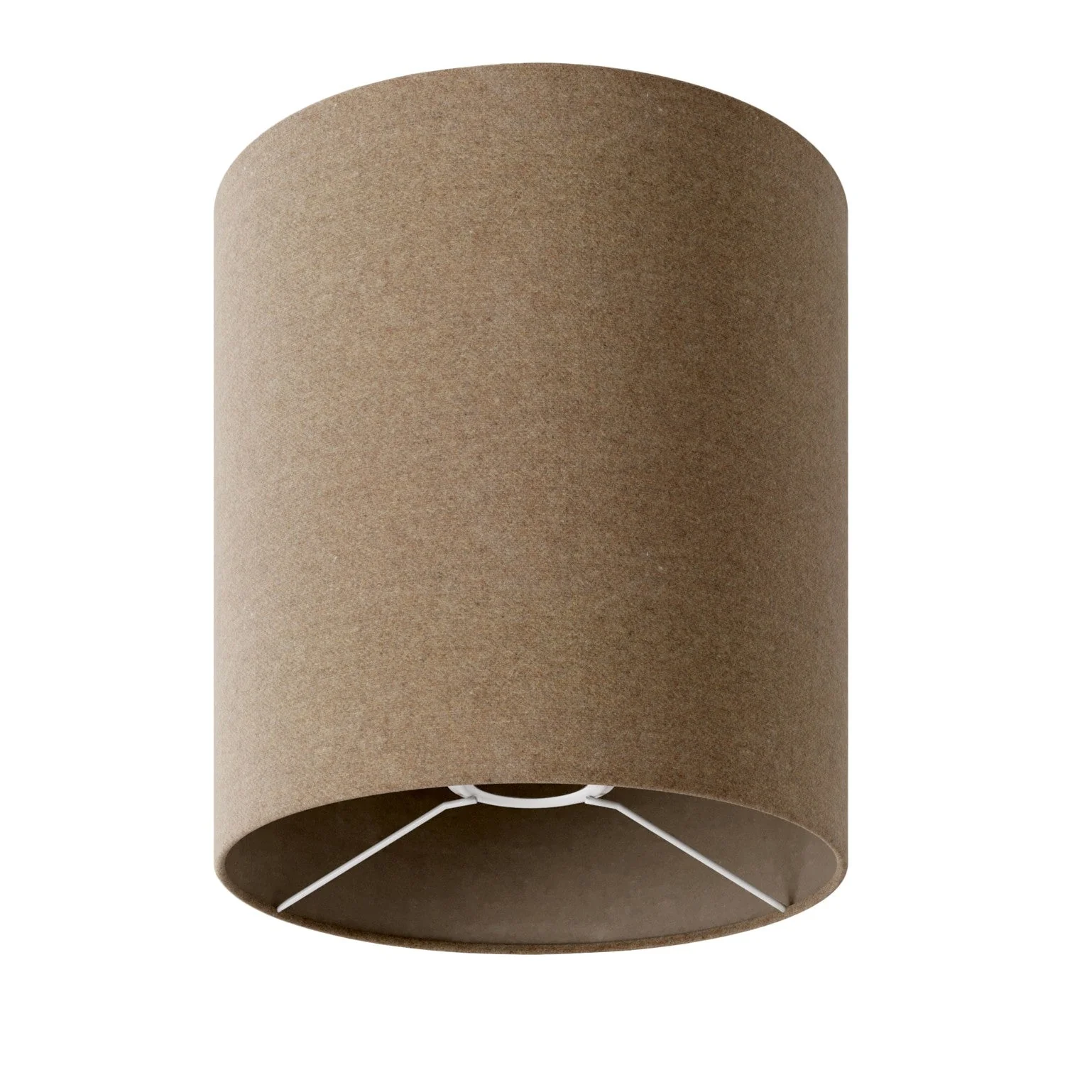 Paralume Cilindro M in tessuto con attacco E27 - Made in Italy - Lana Marrone