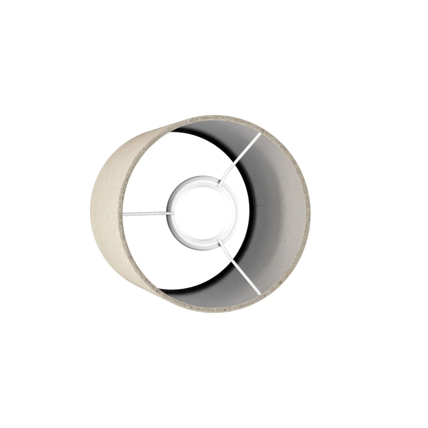 Paralume Cilindro S in tessuto con attacco E27 - Made in Italy - Lana Beige - Image 3