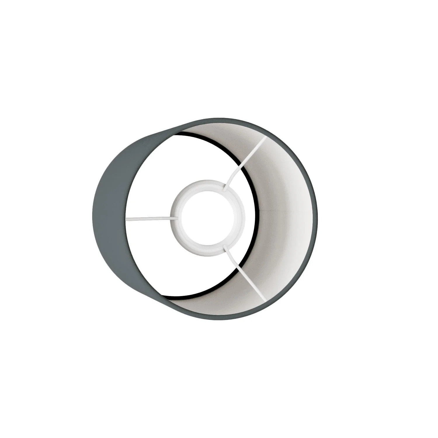 Paralume Cilindro S in tessuto con attacco E27 - Made in Italy - Teletta Grigio Scuro - Image 3