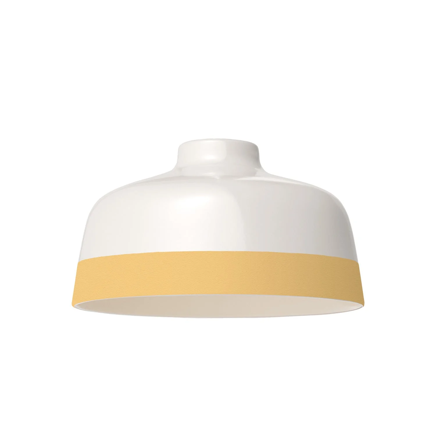 Paralume Coppa bicolore in ceramica Bianco e Giallo, collezione Materia - Made in Italy - Image 4