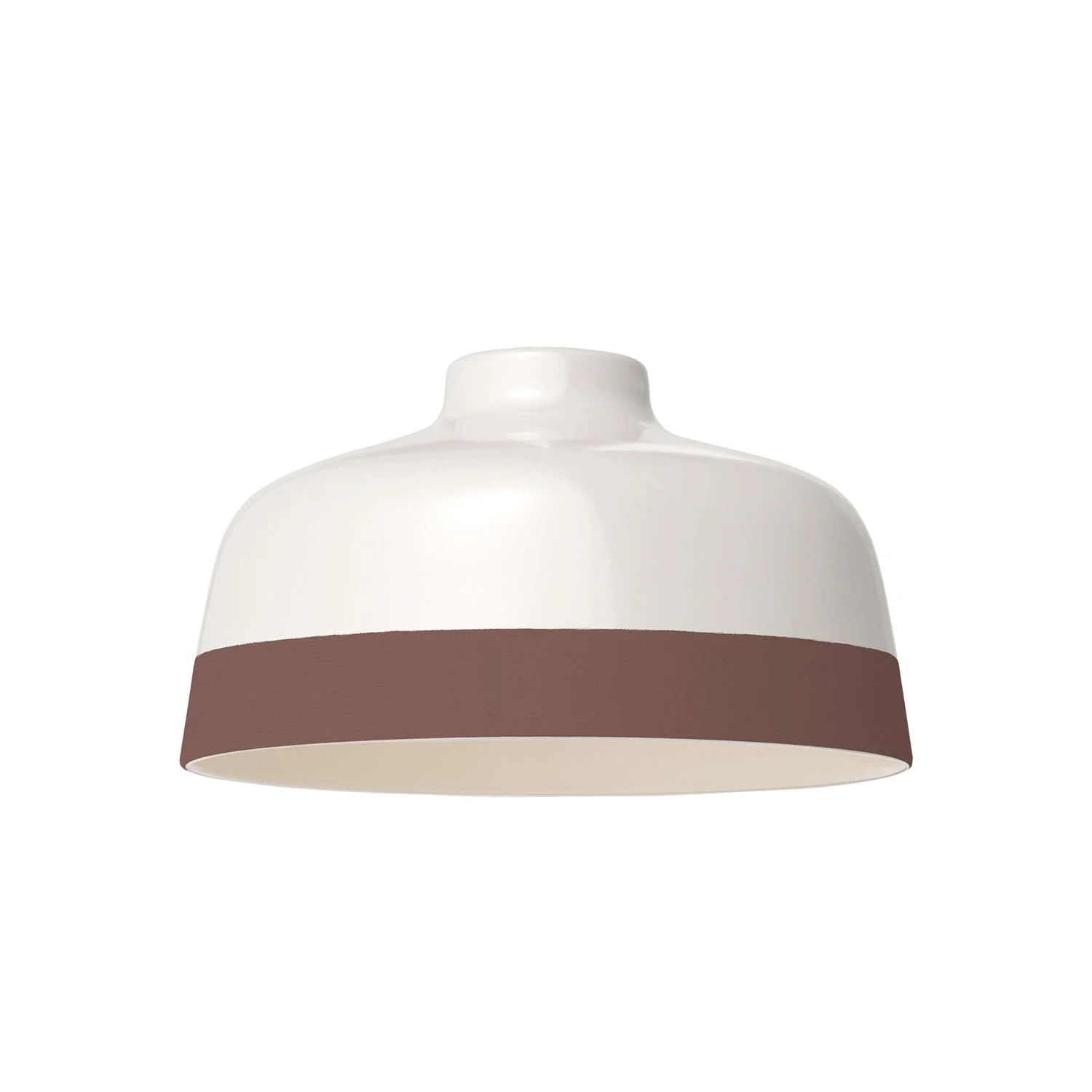 Paralume Coppa bicolore in ceramica Bianco e Marrone, collezione Materia - Made in Italy - Image 4