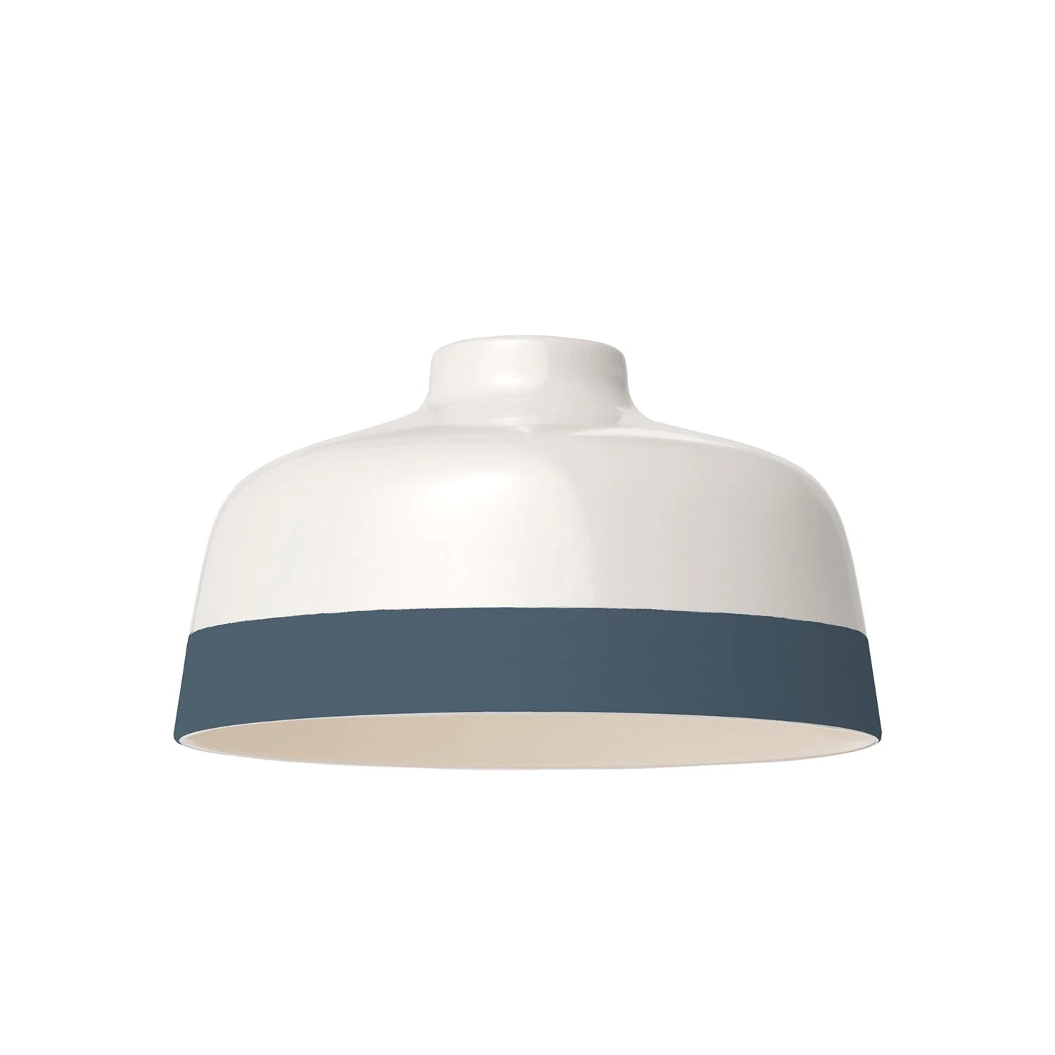 Paralume Coppa bicolore in ceramica Bianco e Petrolio, collezione Materia - Made in Italy - Image 4