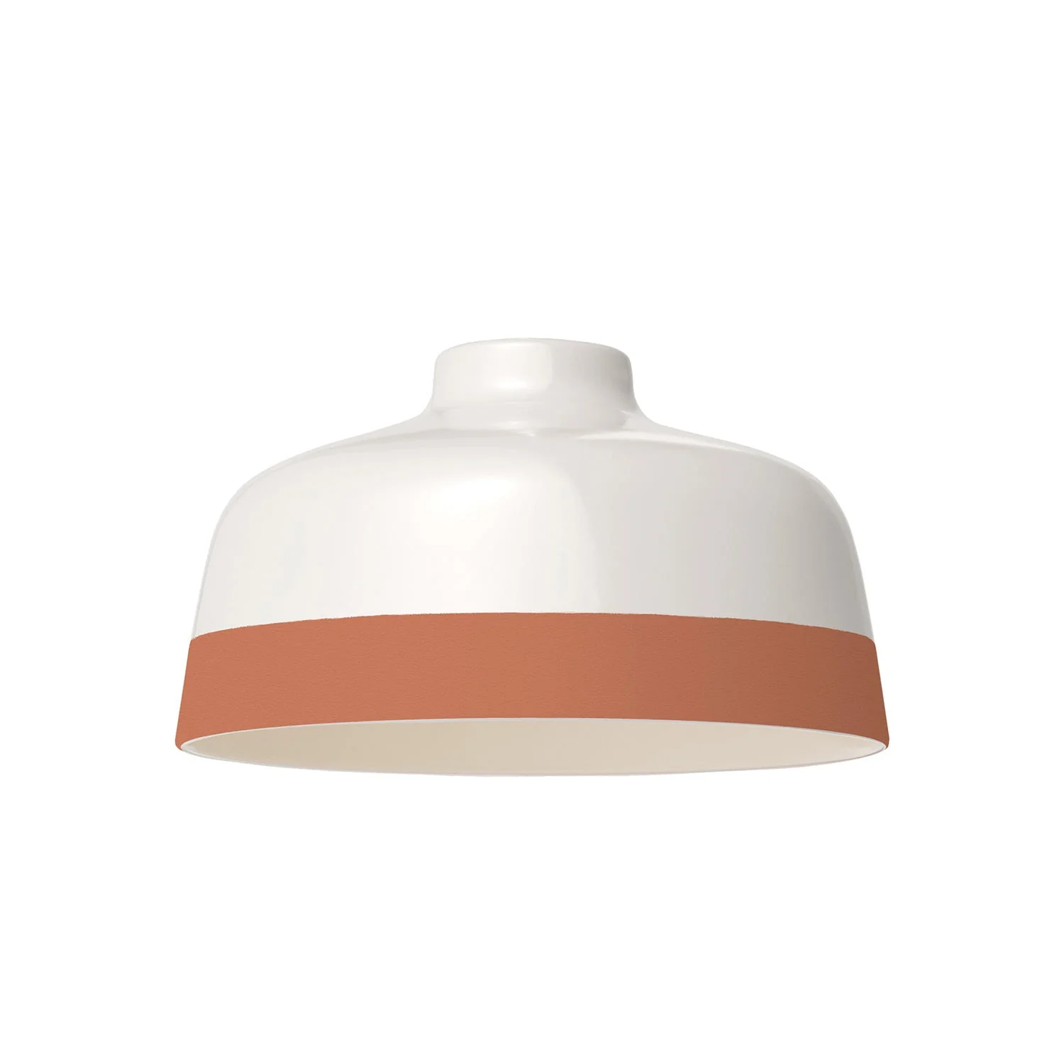 Paralume Coppa bicolore in ceramica Bianco e Terracotta, collezione Materia - Made in Italy - Image 4