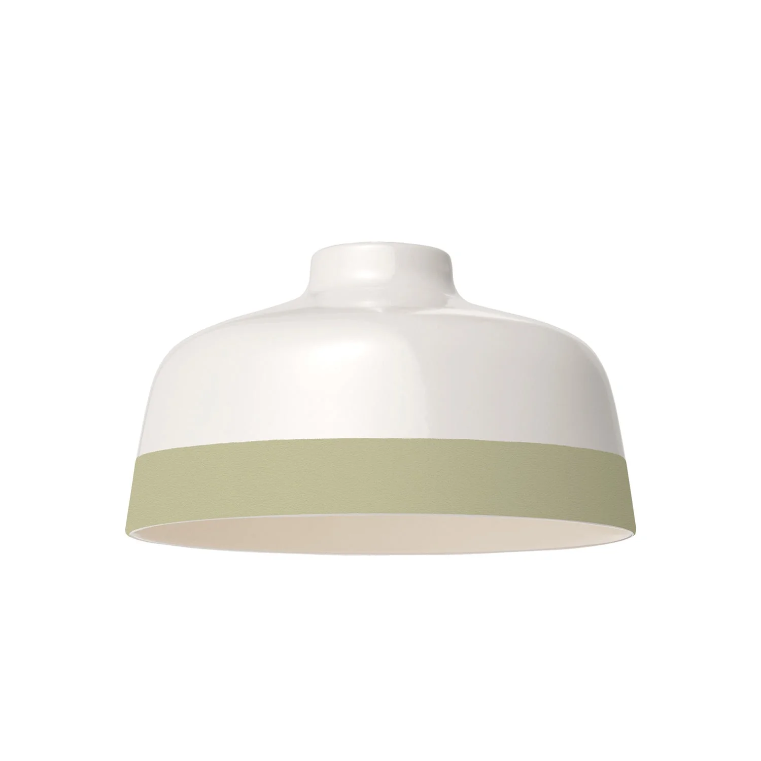 Paralume Coppa bicolore in ceramica Bianco e Verde salvia, collezione Materia - Made in Italy - Image 4