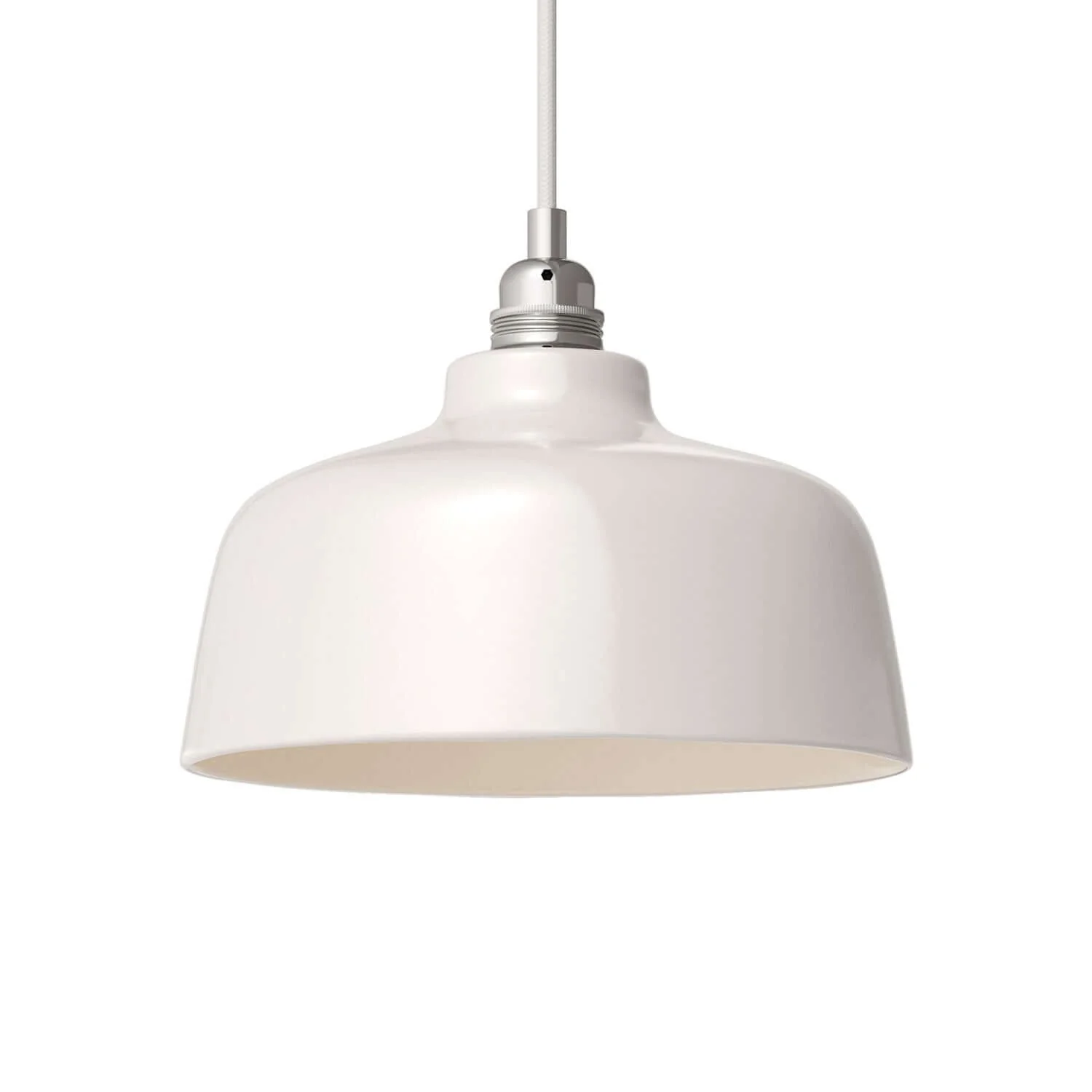 Paralume Coppa in ceramica, collezione Materia - Made in Italy - Bianco lucido