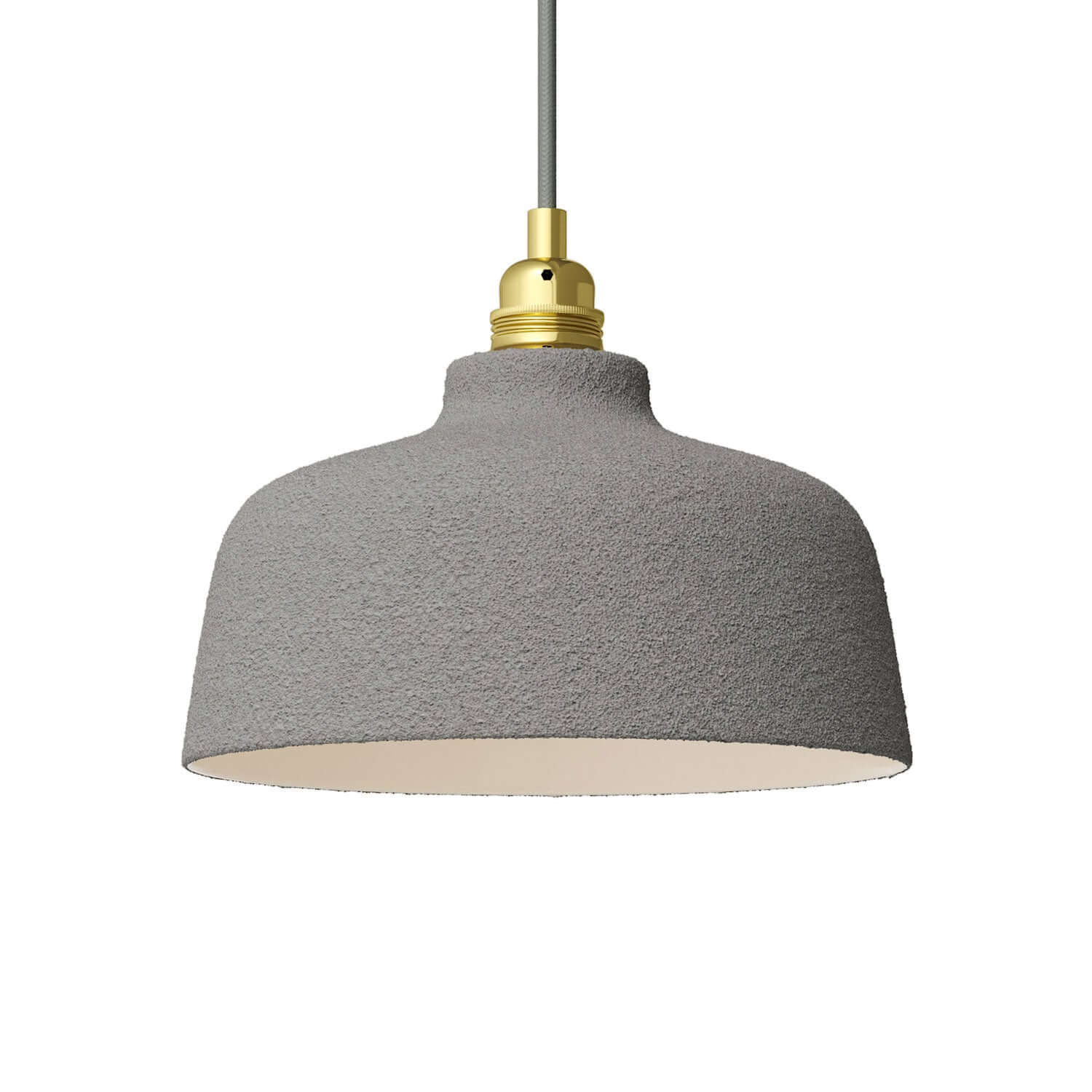 Paralume Coppa in ceramica, collezione Materia - Made in Italy - Effetto cemento
