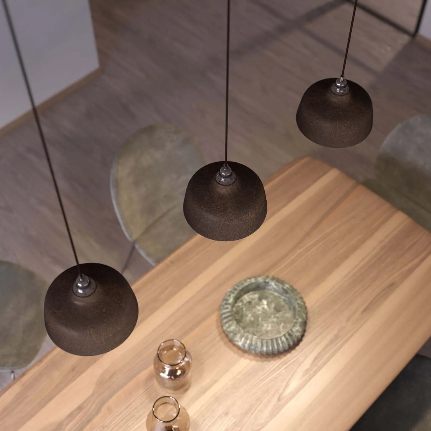Paralume Coppa in ceramica, collezione Materia - Made in Italy - Effetto corten - Image 3