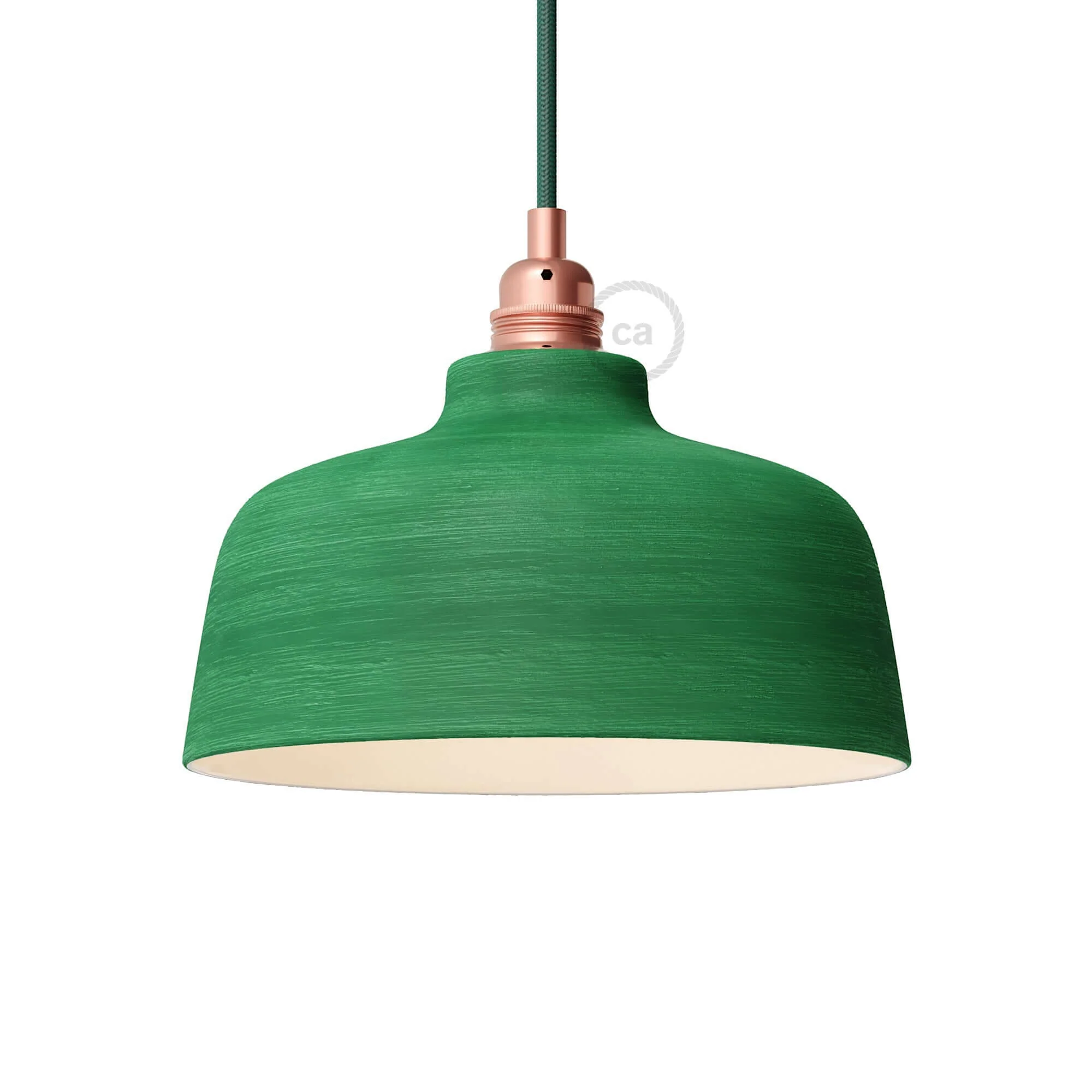 Paralume Coppa in ceramica, collezione Materia - Made in Italy - Evergreen striato