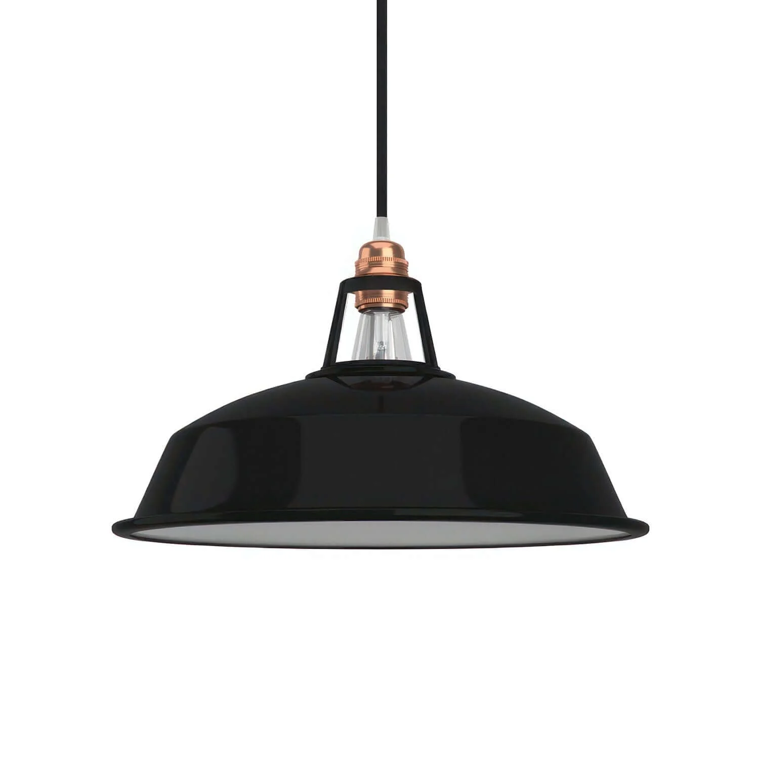 Paralume Harbour in metallo smaltato con attacco E27, diametro 38 cm - Nero