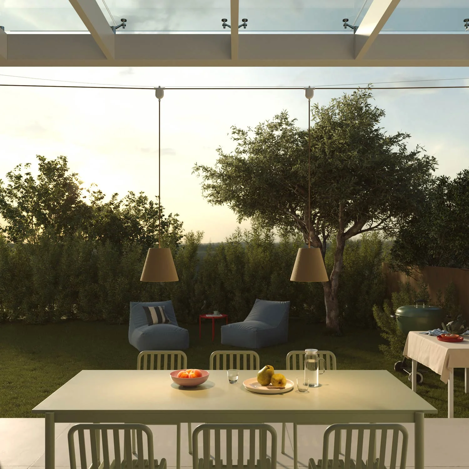 Paralume Impero da outdoor in PVC Bernice tortora con attacco E27 - Made in Italy - Image 2