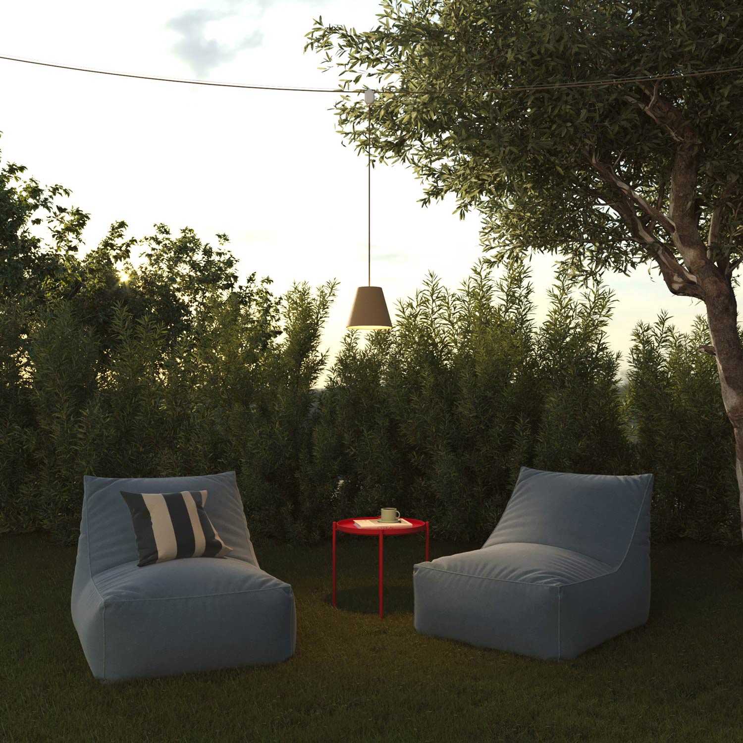 Paralume Impero da outdoor in PVC Bernice tortora con attacco E27 - Made in Italy - Image 3