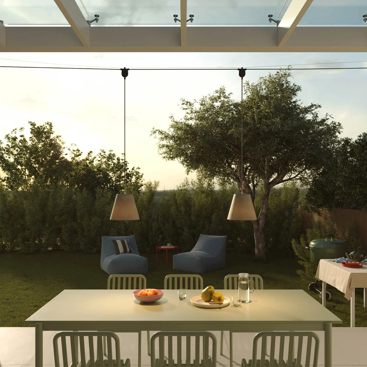Paralume Impero da outdoor in PVC Saulé verde con attacco E27 - Made in Italy - Image 2
