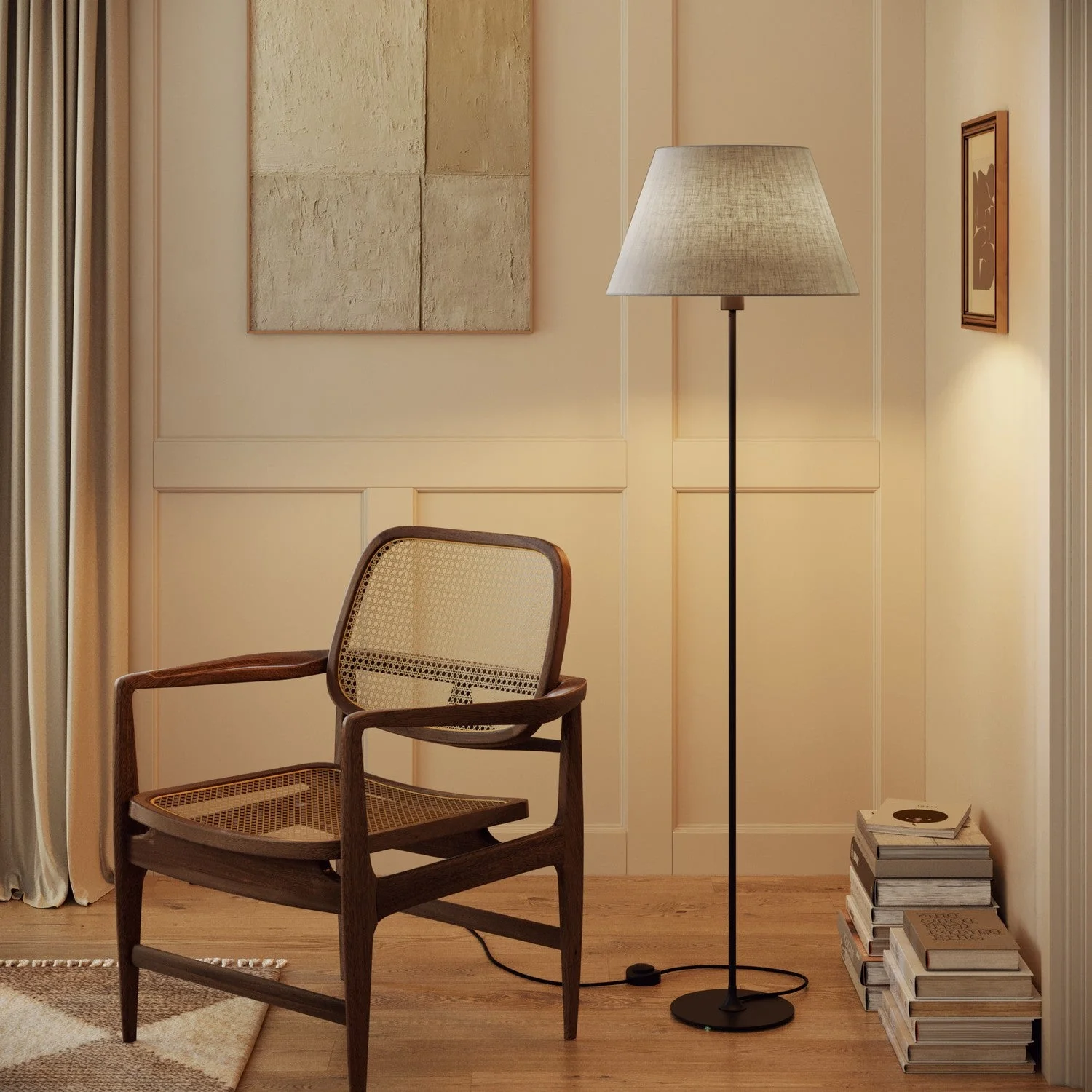 Paralume Impero L per lampada da tavolo o applique con attacco E27 - Made in Italy - Camelot Grigio - Image 2
