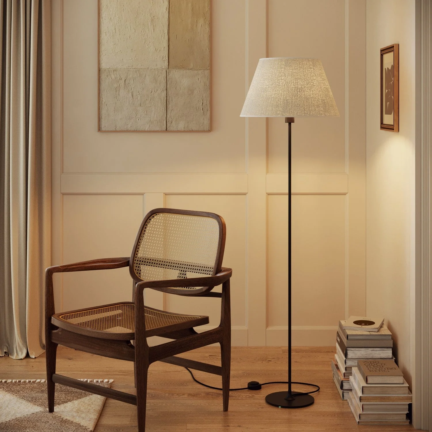 Paralume Impero L per lampada da tavolo o applique con attacco E27 - Made in Italy - Juta Chiara - Image 2