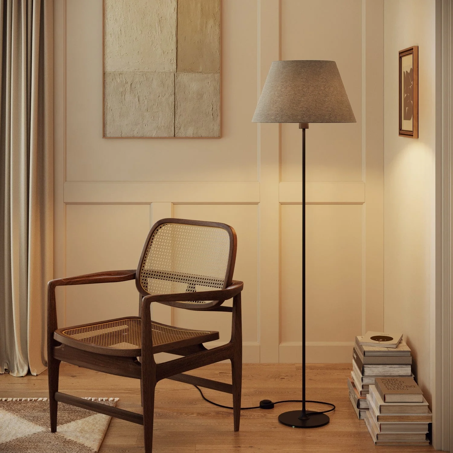 Paralume Impero L per lampada da tavolo o applique con attacco E27 - Made in Italy - Lana Grigio Chiaro - Image 2