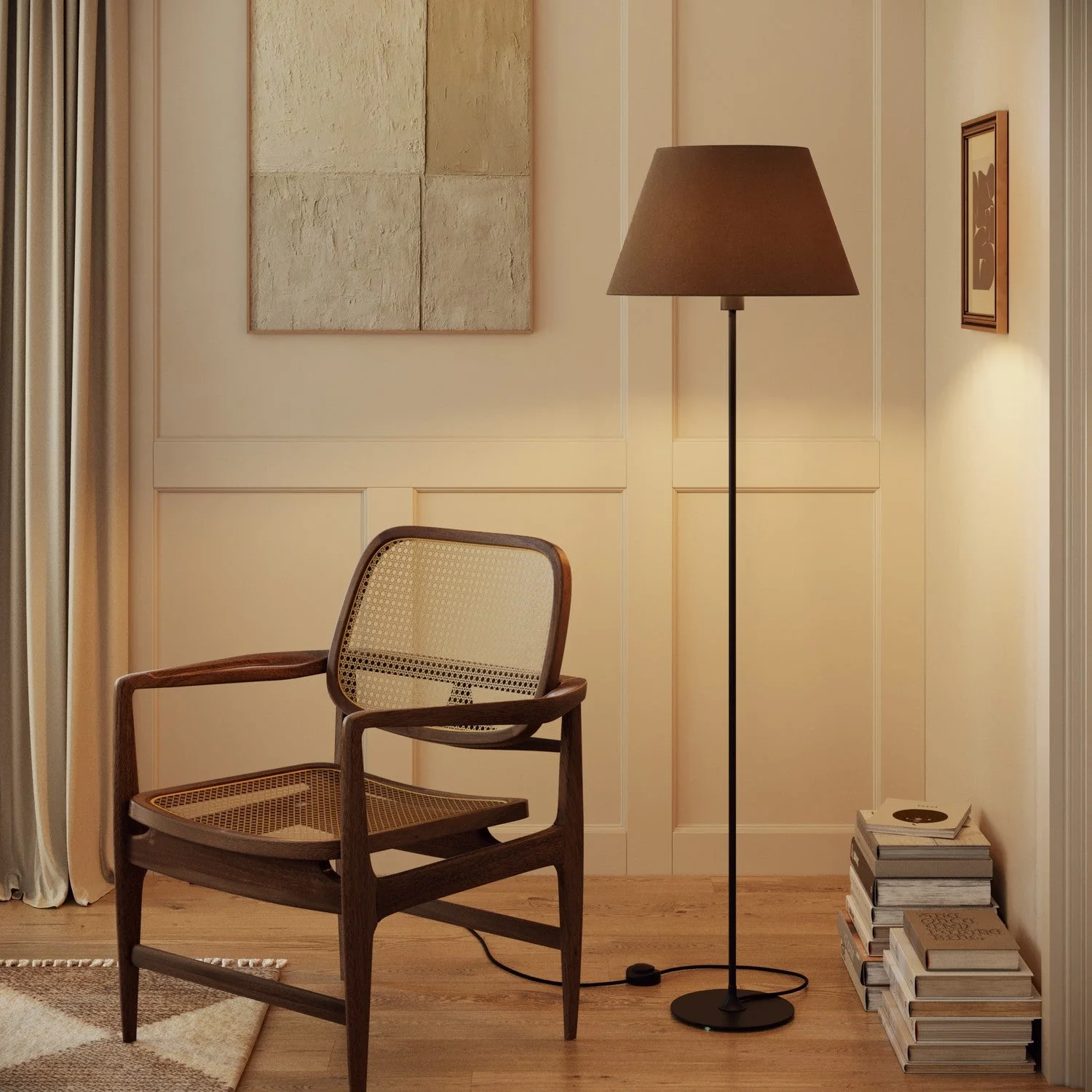 Paralume Impero L per lampada da tavolo o applique con attacco E27 - Made in Italy - Lana Marrone - Image 2