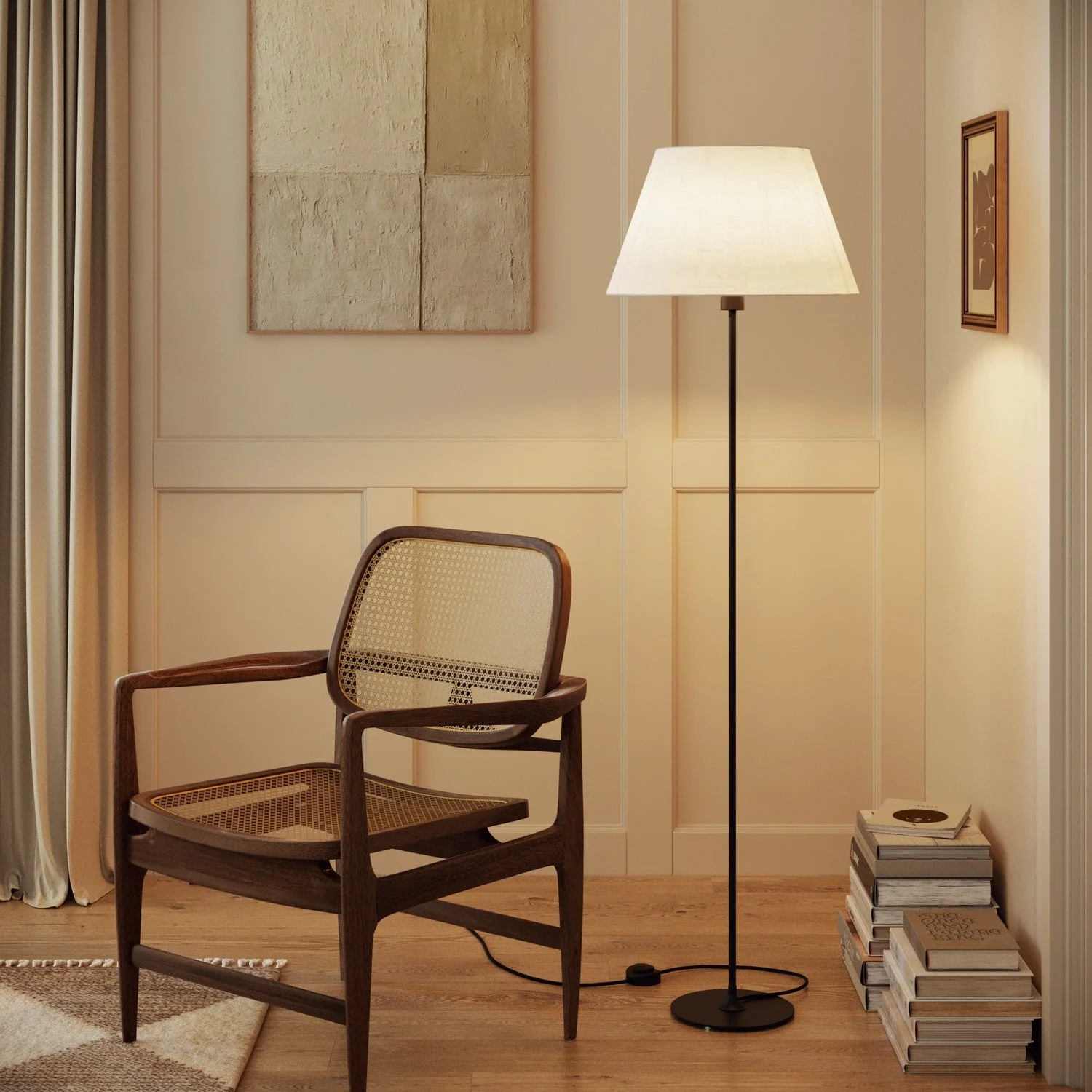 Paralume Impero L per lampada da tavolo o applique con attacco E27 - Made in Italy - Lino Crudo - Image 2