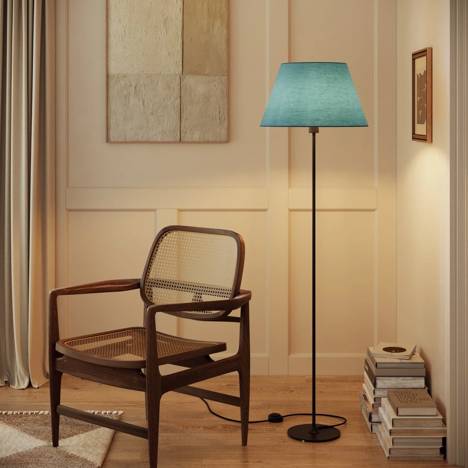 Paralume Impero L per lampada da tavolo o applique con attacco E27 - Made in Italy - Teletta Verde Dubbio - Image 2