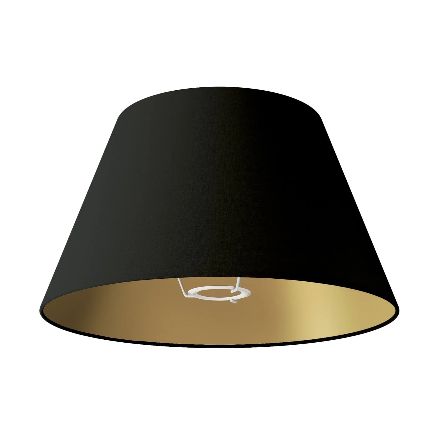 Paralume Impero M in tessuto per lampada da tavolo o applique con attacco E27 - Made in Italy - Cinette nero interno Oro