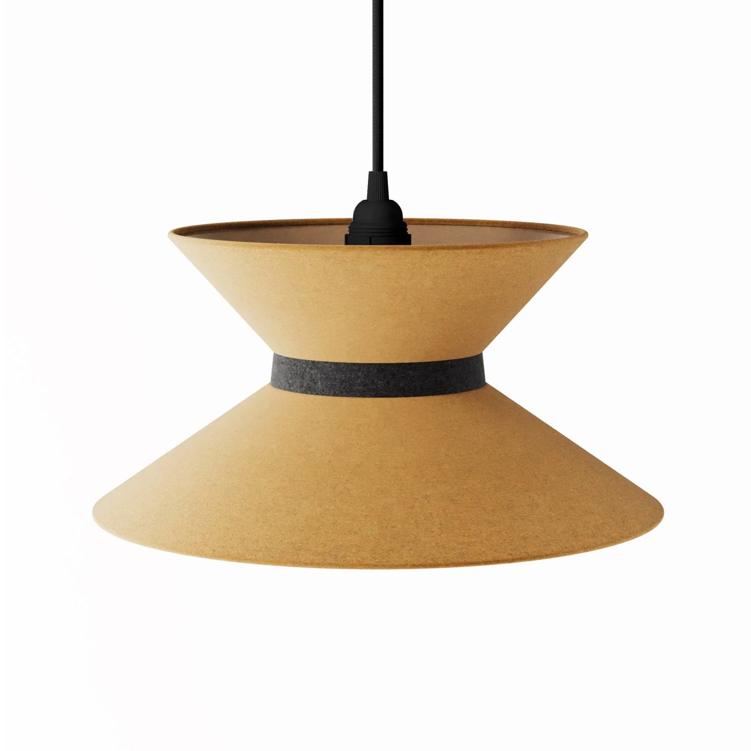 Paralume in tessuto Clessidra per lampada a sospensione - Lana Senape - Image 13