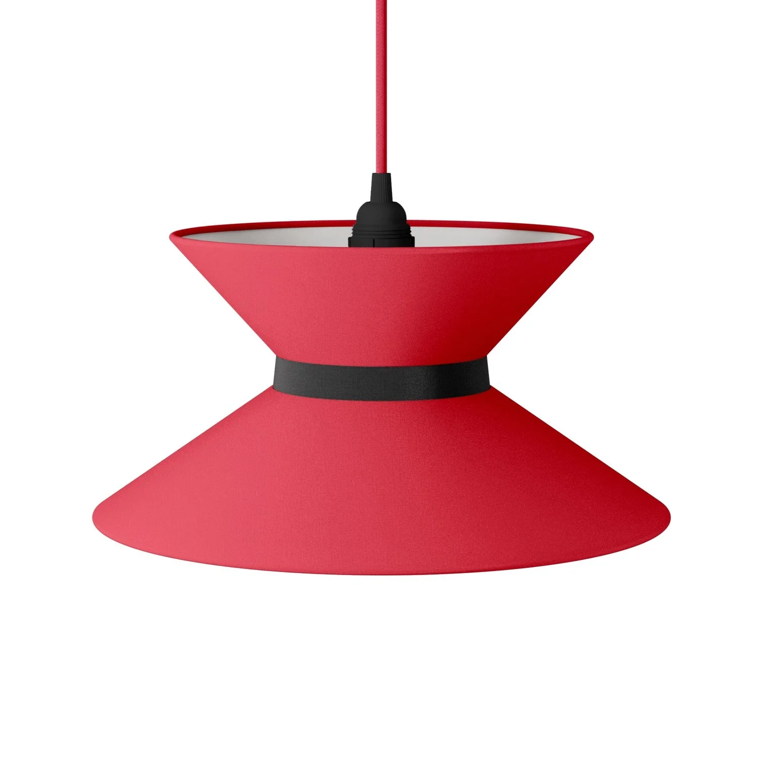 Paralume in tessuto Clessidra Teletta rosso - Made in Italy - Image 13