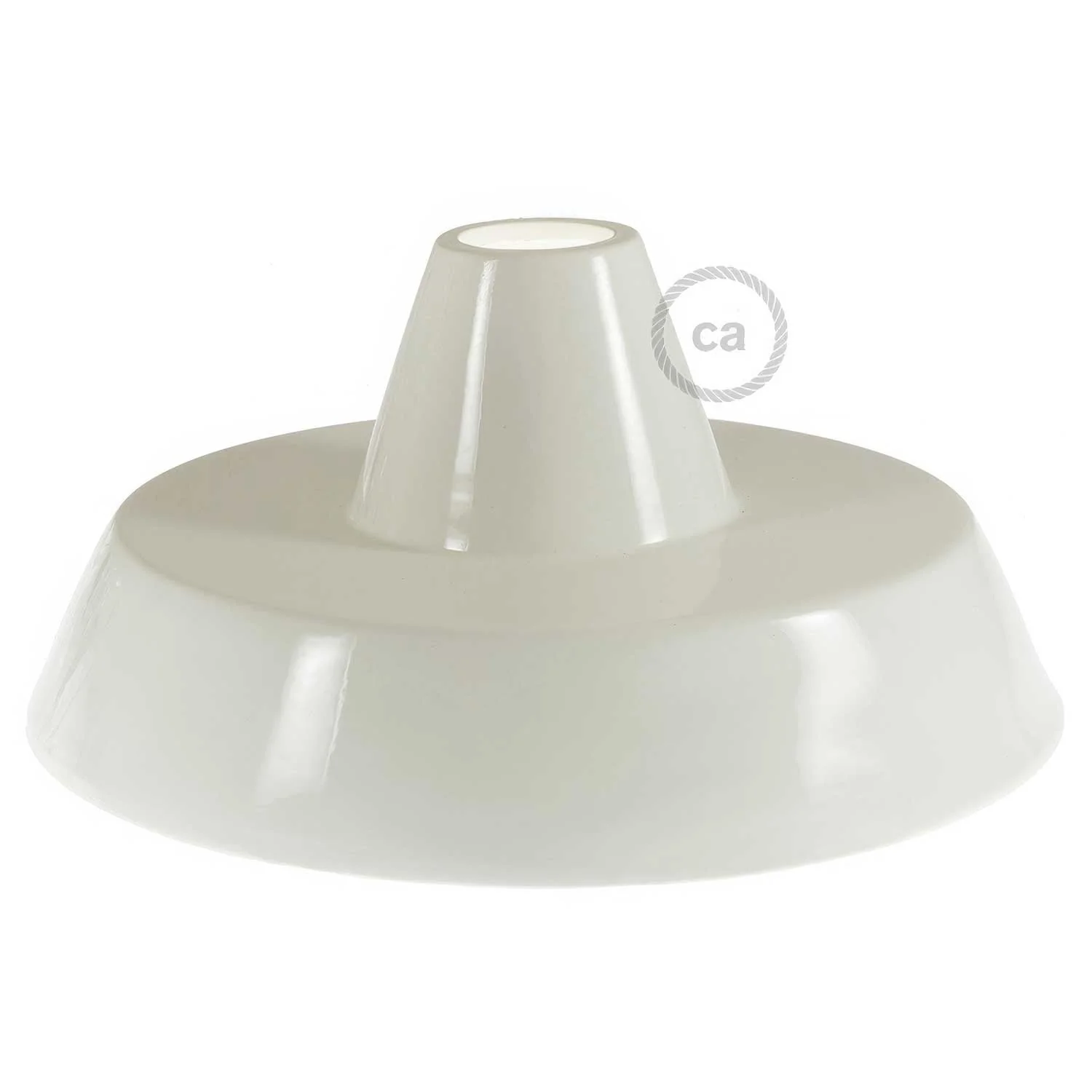 Paralume Industriale in ceramica per sospensione - Made in Italy - Bianco lucido - Image 3