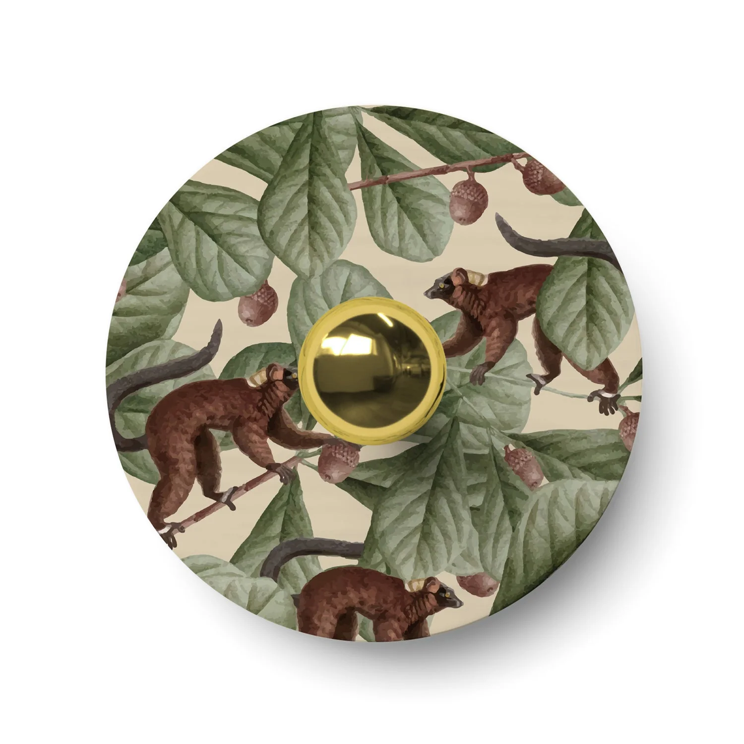 Paralume mini piatto Ellepì con animali della giungla 'Wildlife Whispers' Animali Lemuri, diametro 24 cm - Made in Italy - Image 3