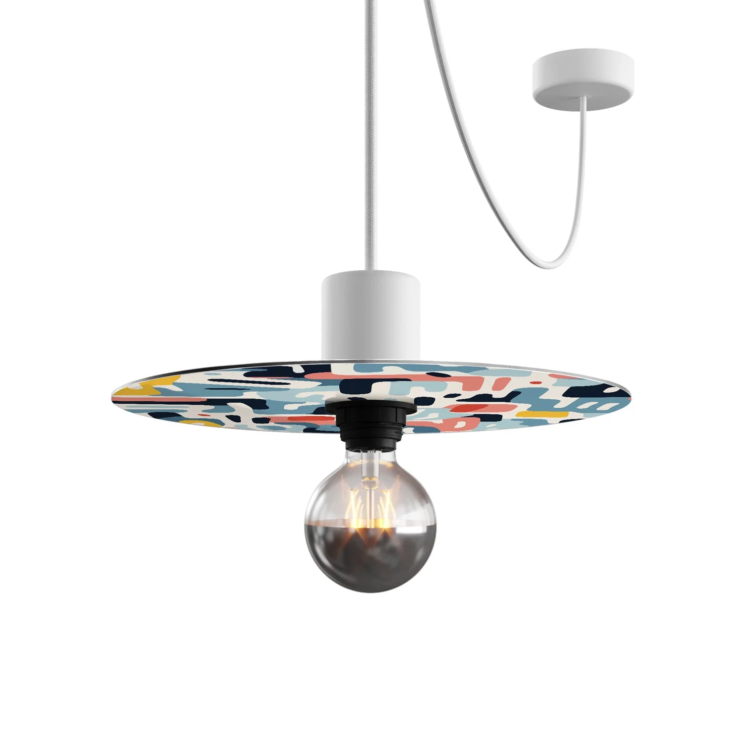 Paralume mini piatto Ellepì con disegni geometrici 'Kaleidoscope' Geometria 1, diametro 24 cm - Made in Italy - Image 4