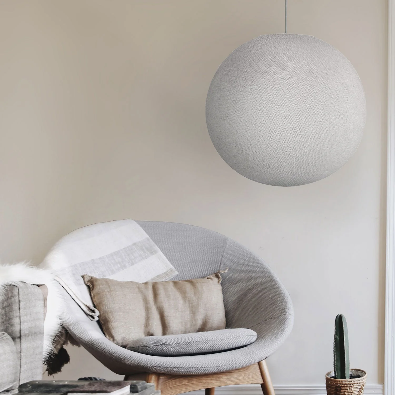Paralume Sfera Light in filo fatto a mano - Poliestere Bianco - Image 3