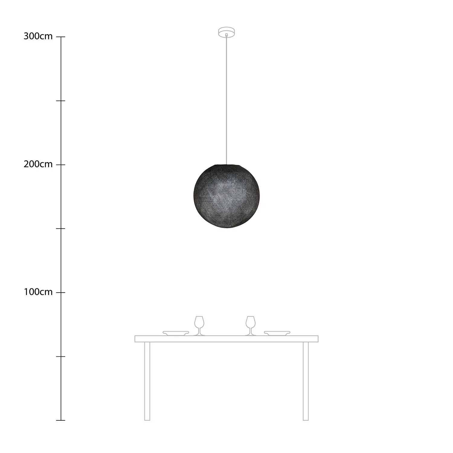 Paralume Sfera Light in filo fatto a mano - Poliestere Grigio antracite - Image 5