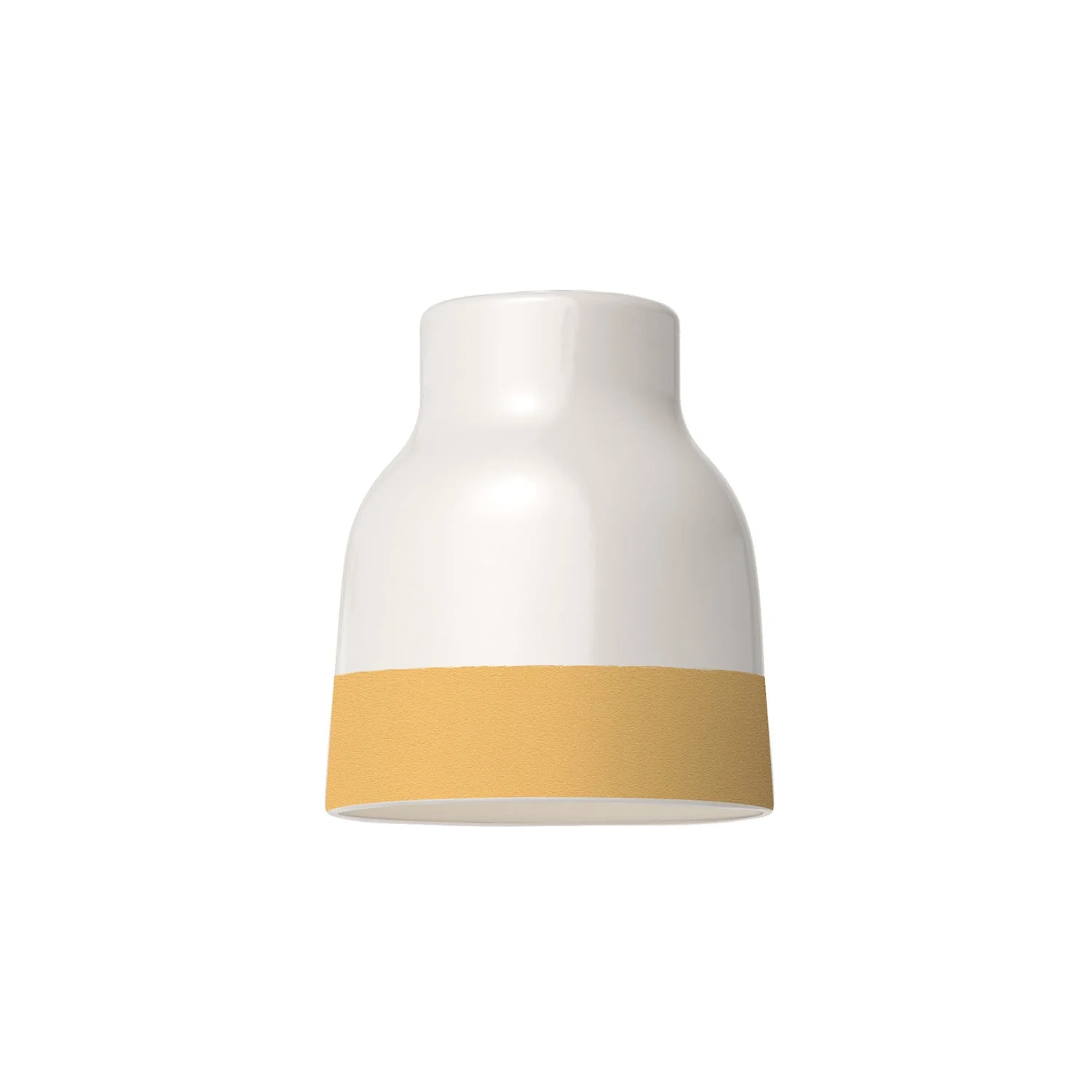 Paralume Vaso bicolore in ceramica Bianco e Giallo, collezione Materia - Made in Italy - Image 4