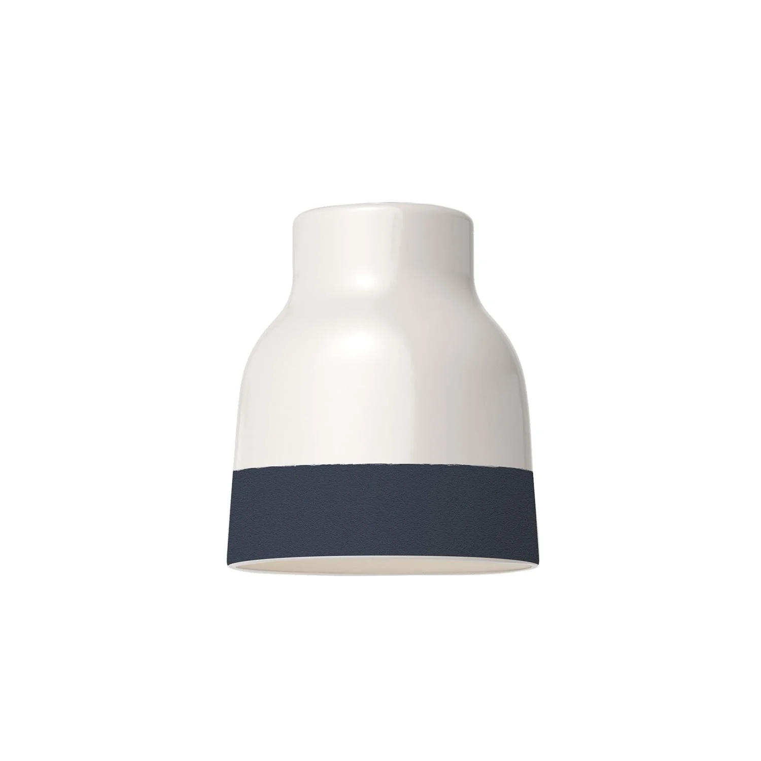 Paralume Vaso bicolore in ceramica Bianco e Petrolio, collezione Materia - Made in Italy - Image 4